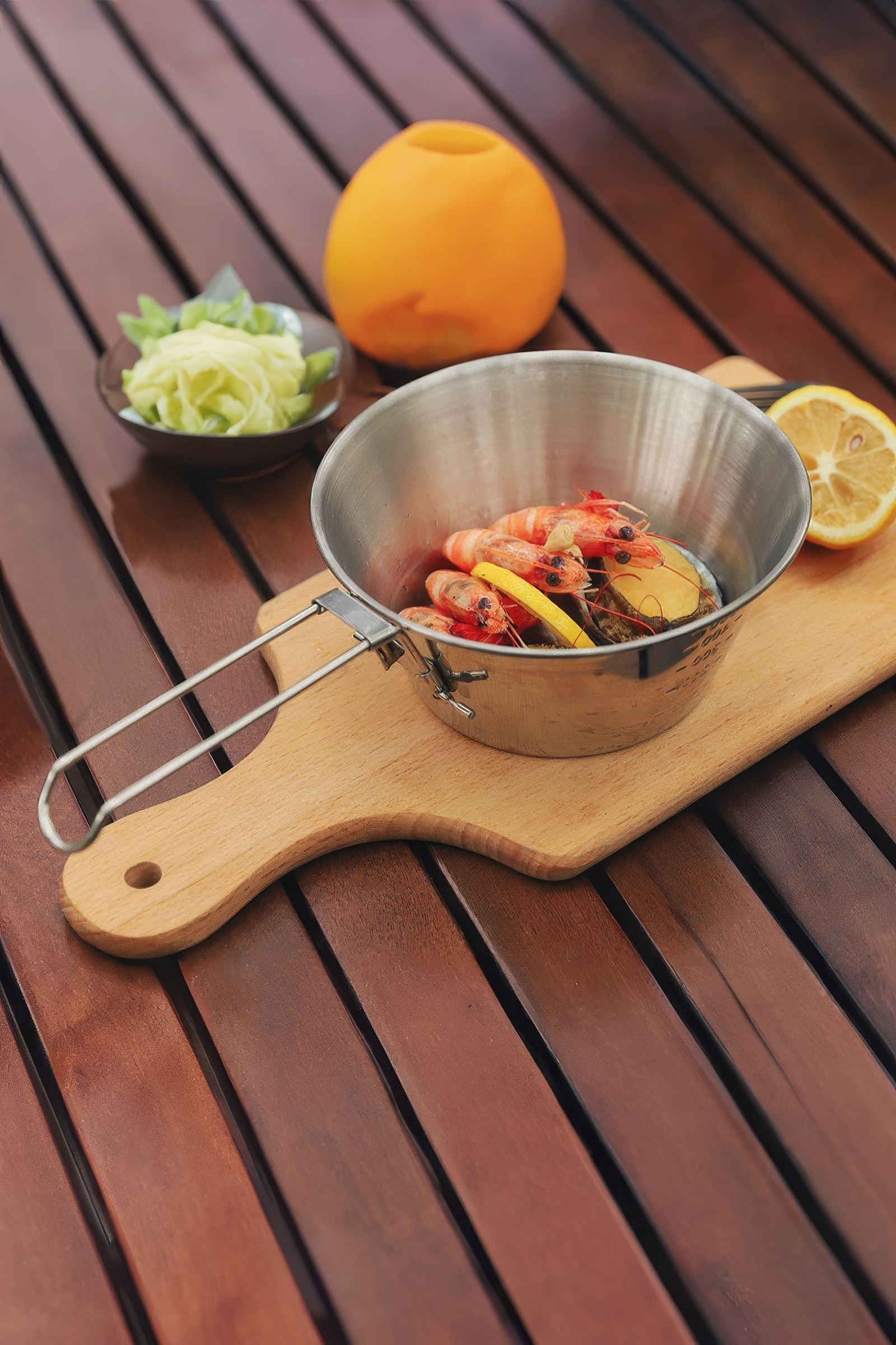 Çelik 550 ml Katlanır Kulp Ölçekli Kamp Ve Piknik Kasesi  mt103