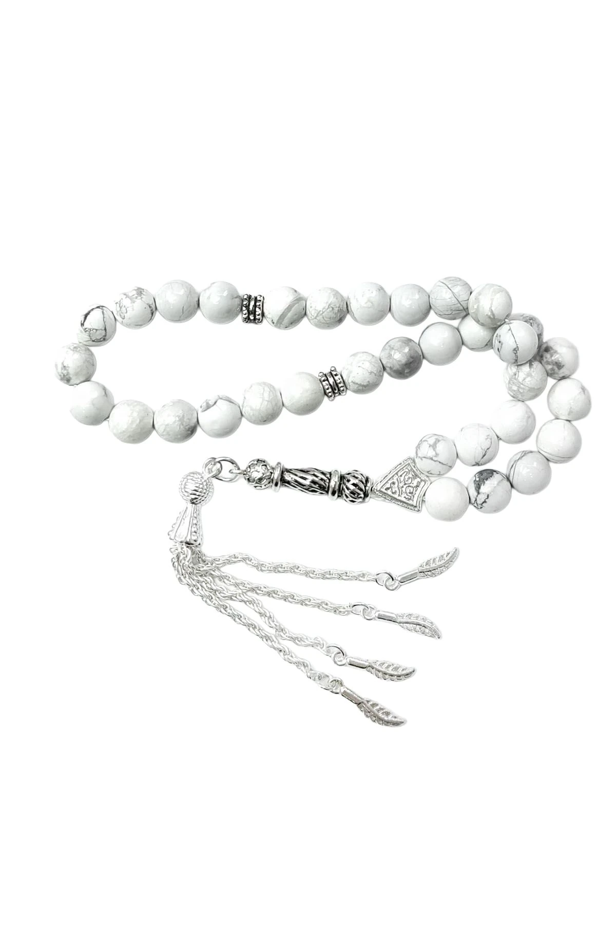 Chavin Havlit Taşlı Gümüş Kaplama Tespih ev67