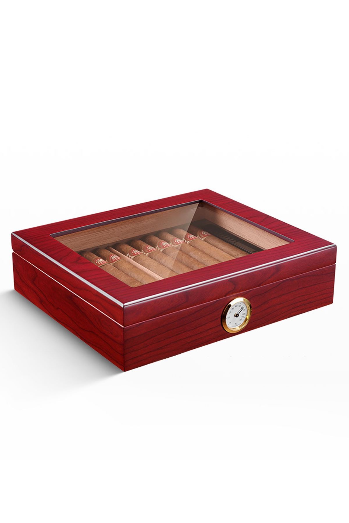 Falconetti Kırmızı Camlı Humidor Puro Kutusu rc06kr