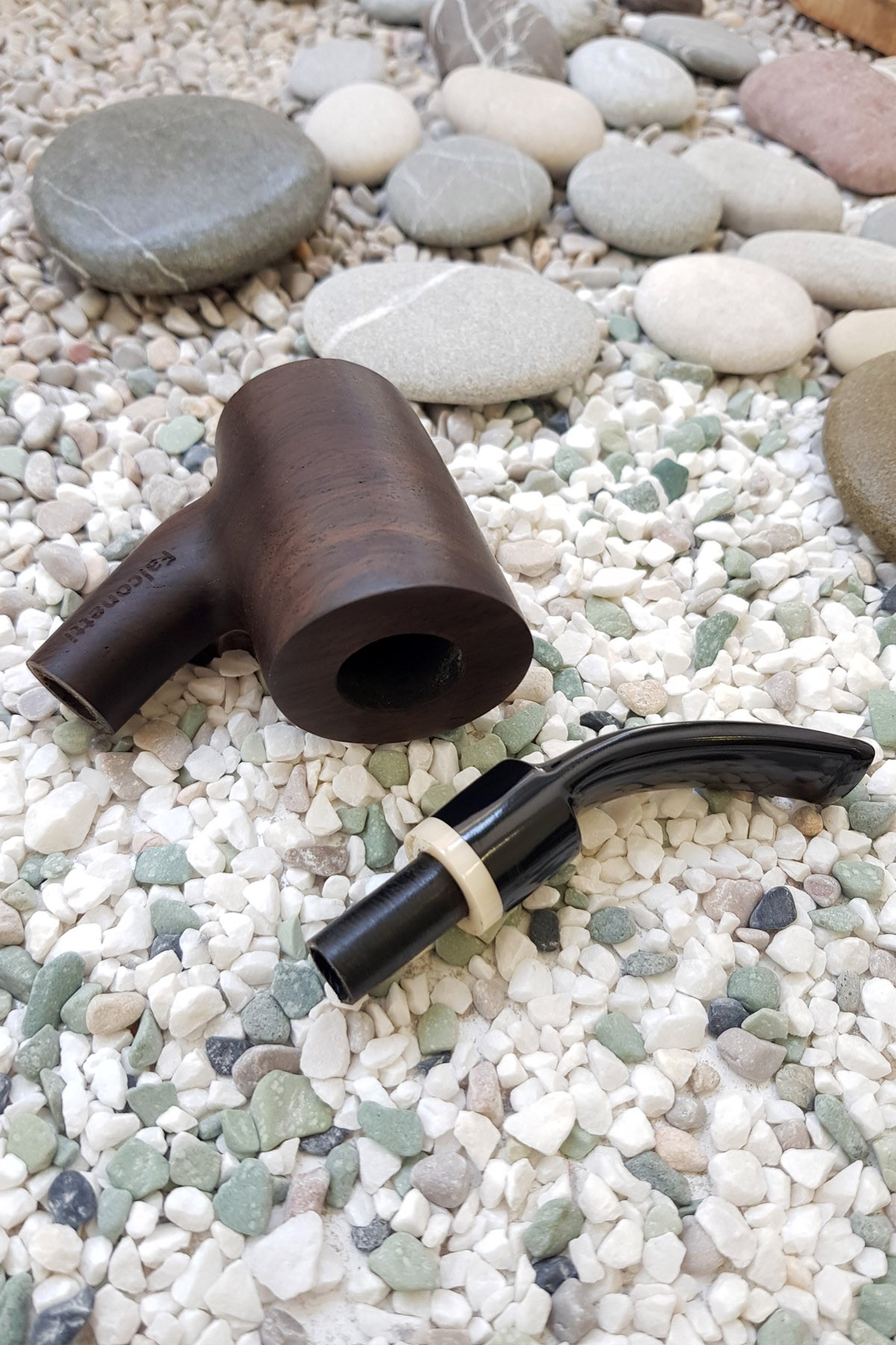 Falconetti Büyük Boy 9 mm. Mat Siyah Abanoz Ahşap Pipo pz15mat