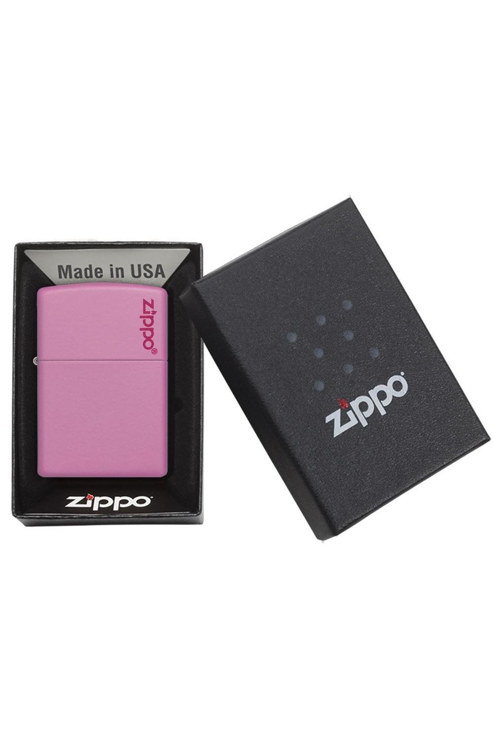 Zippo Çakmak Pink Matte Pembe Logo 238ZL-000005