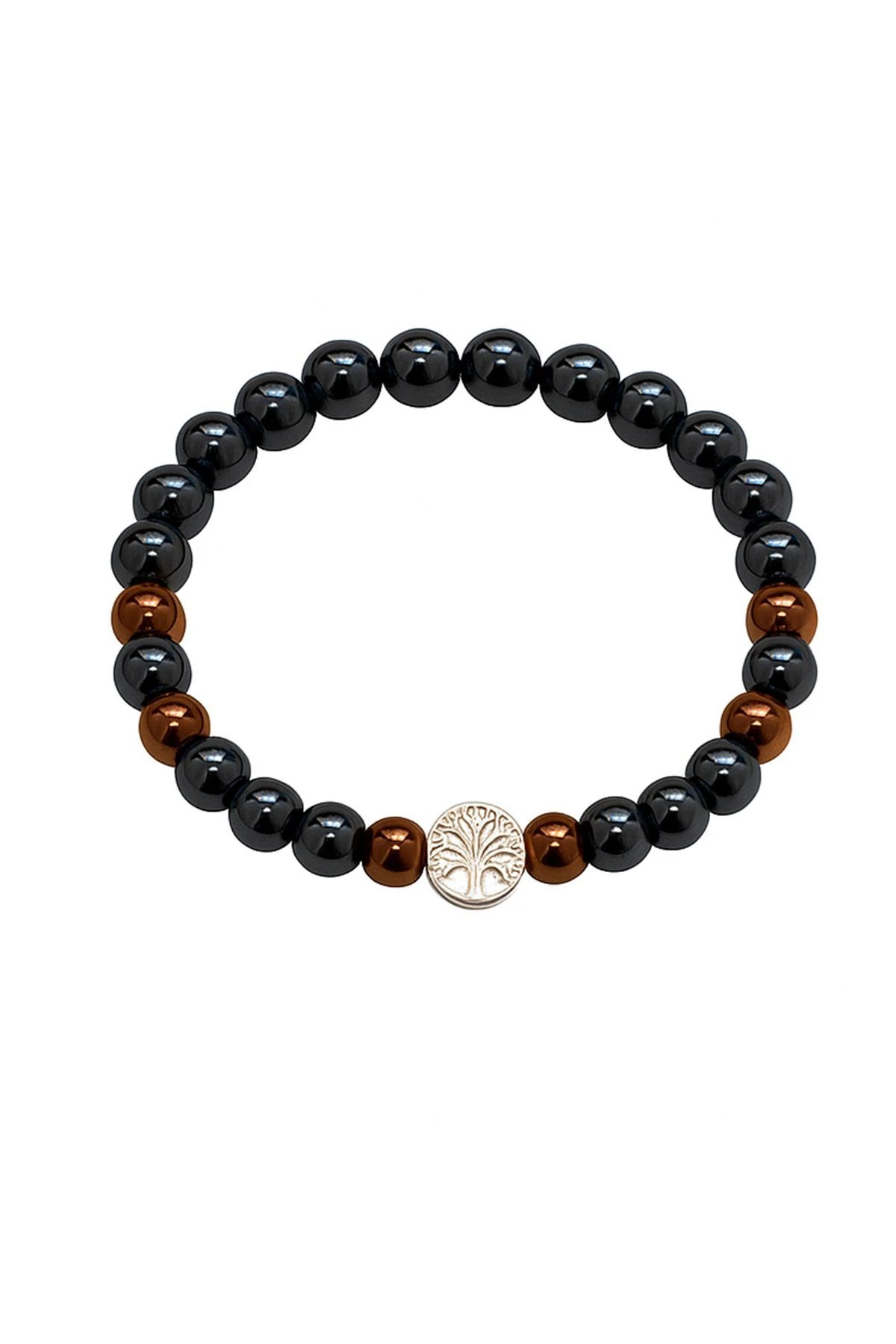 Lastikli Doğal Hematit Taşlı Erkek Bileklik ey46