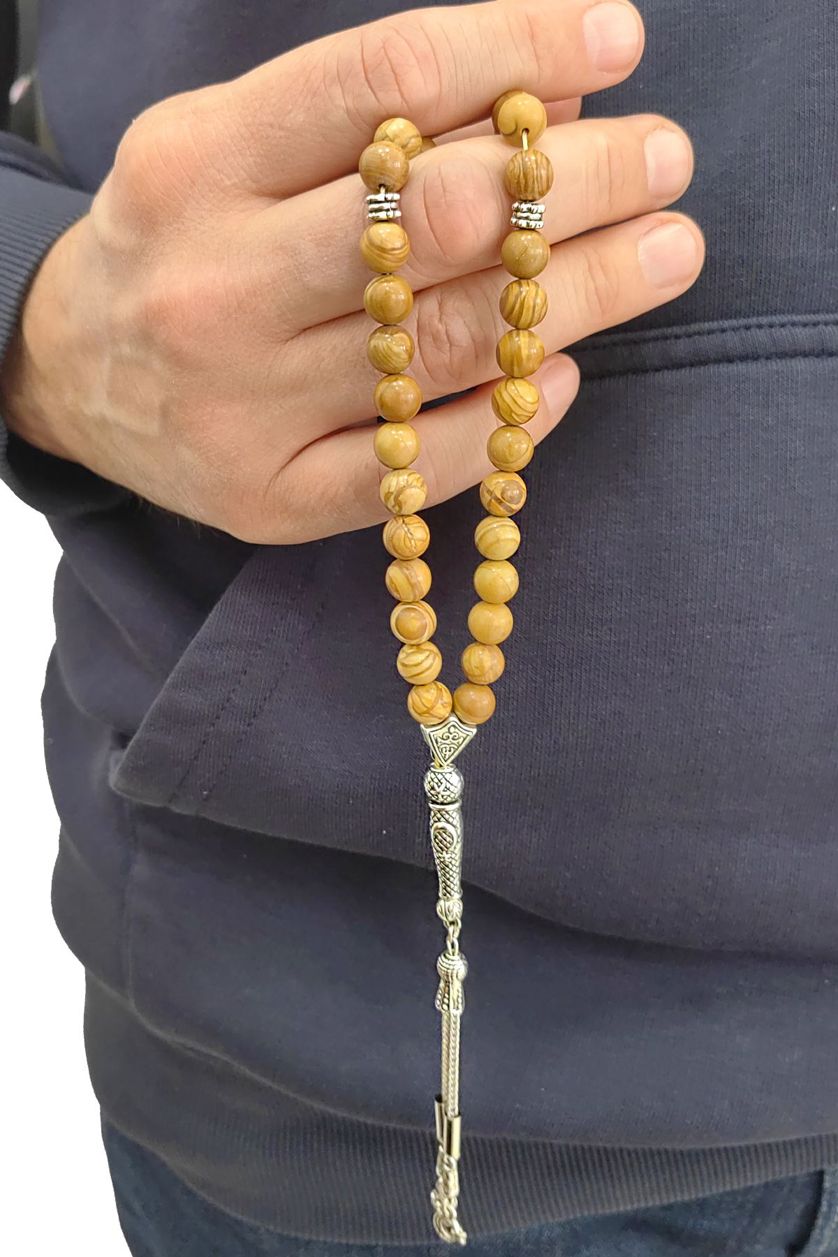 Chavin Kahverengi 8 mm. Jasper Taşlı Doğaltaş Tespih ev87