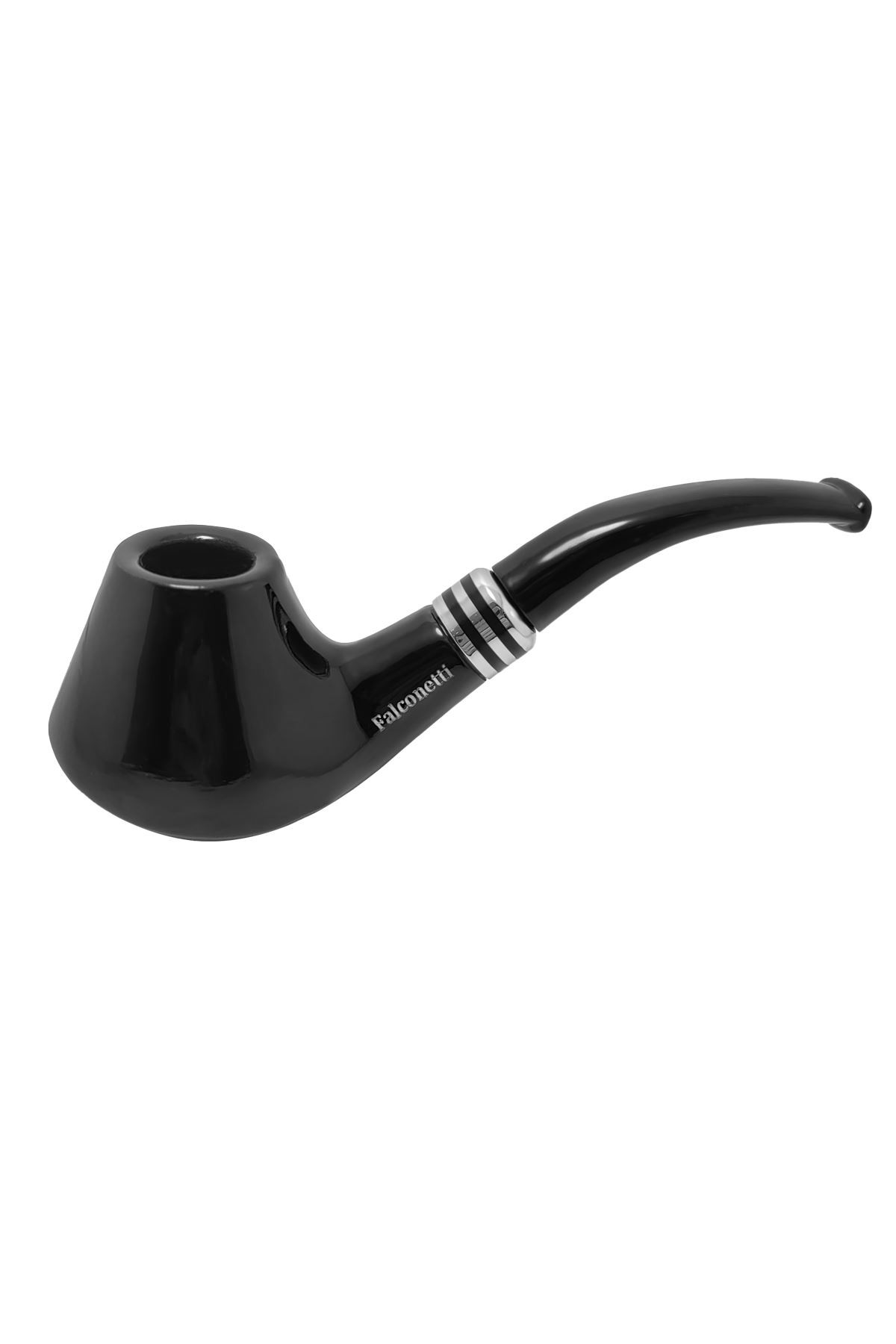 Falconetti Siyah Parlak Sandalwood Bilezikli Ahşap Pipo rc99