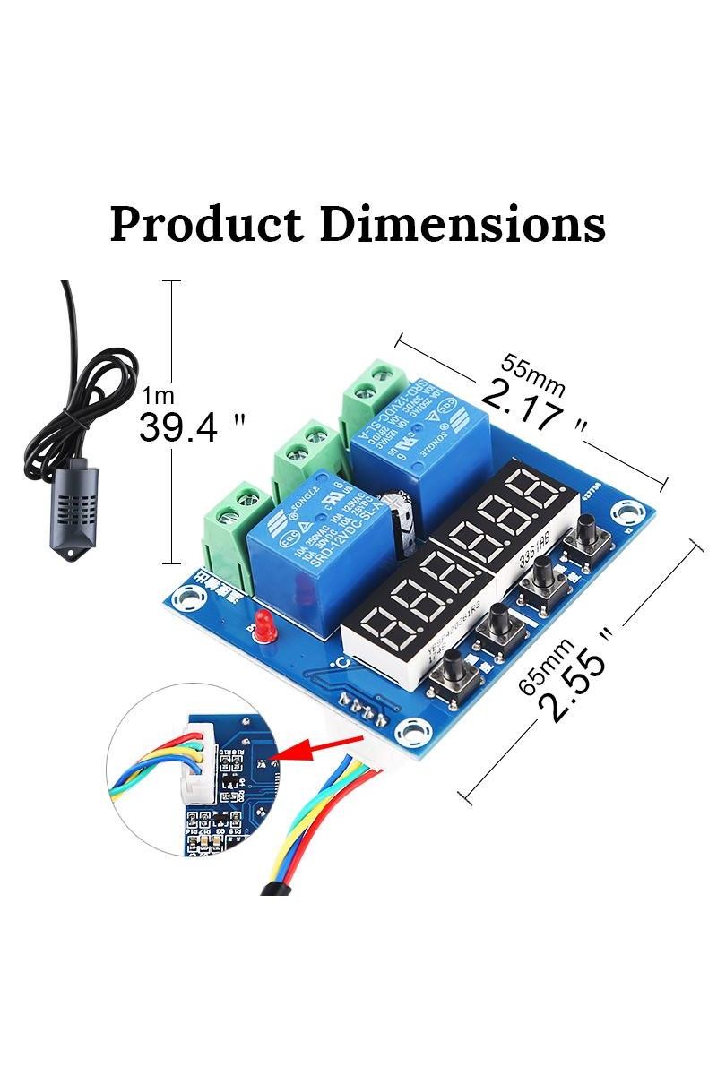 Termostat Sıcaklık ve Nem Denetleyici Modül XH-M452 thr318