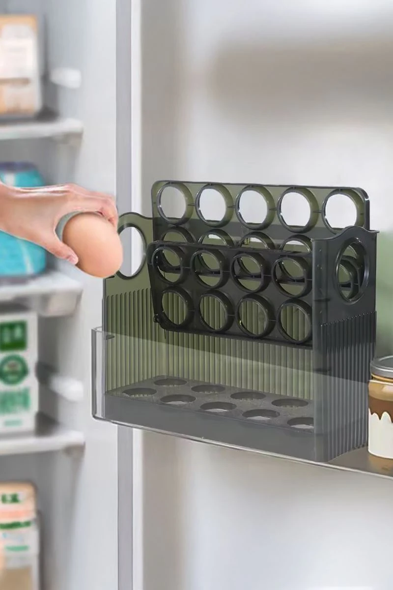 30 lu Yeşil Plastik Yumurtalık Buzdolabı Düzenleyici Yumurta Saklama Rafı mt187