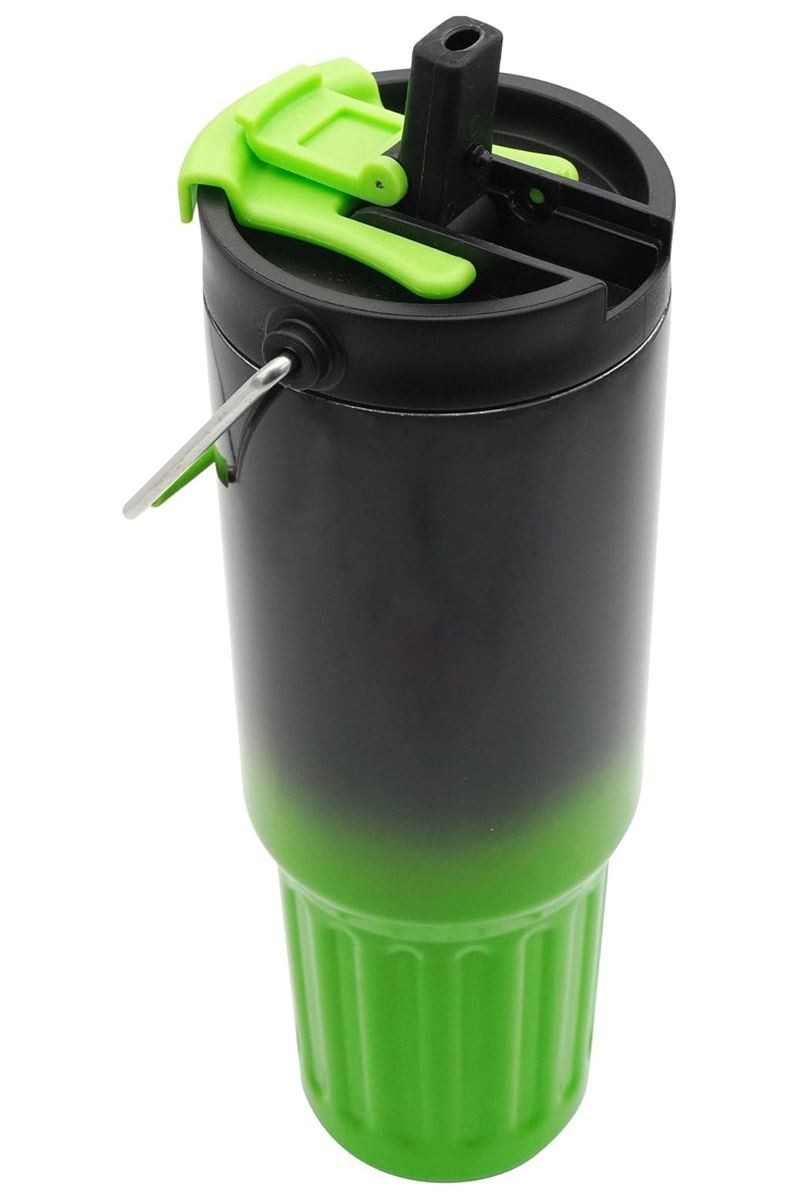 316 L Çelik 800 ml Yeşil Siyah Pipetli El Termos Mug cin858ys