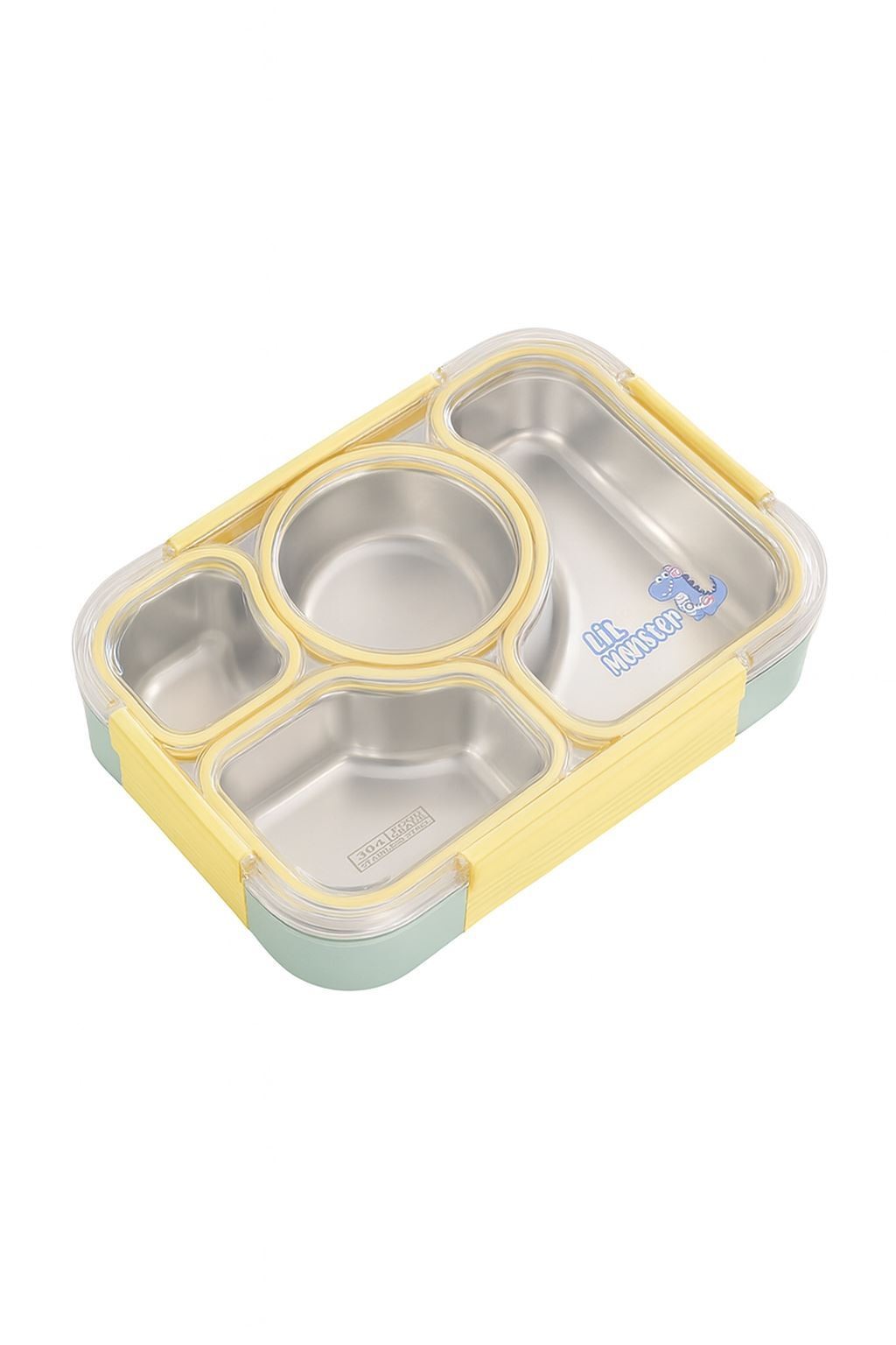 304 Çelik 980 ml 4 Bölmeli Öğrenci Ofis Yemek Mama Kabı Sefertası mt182sr