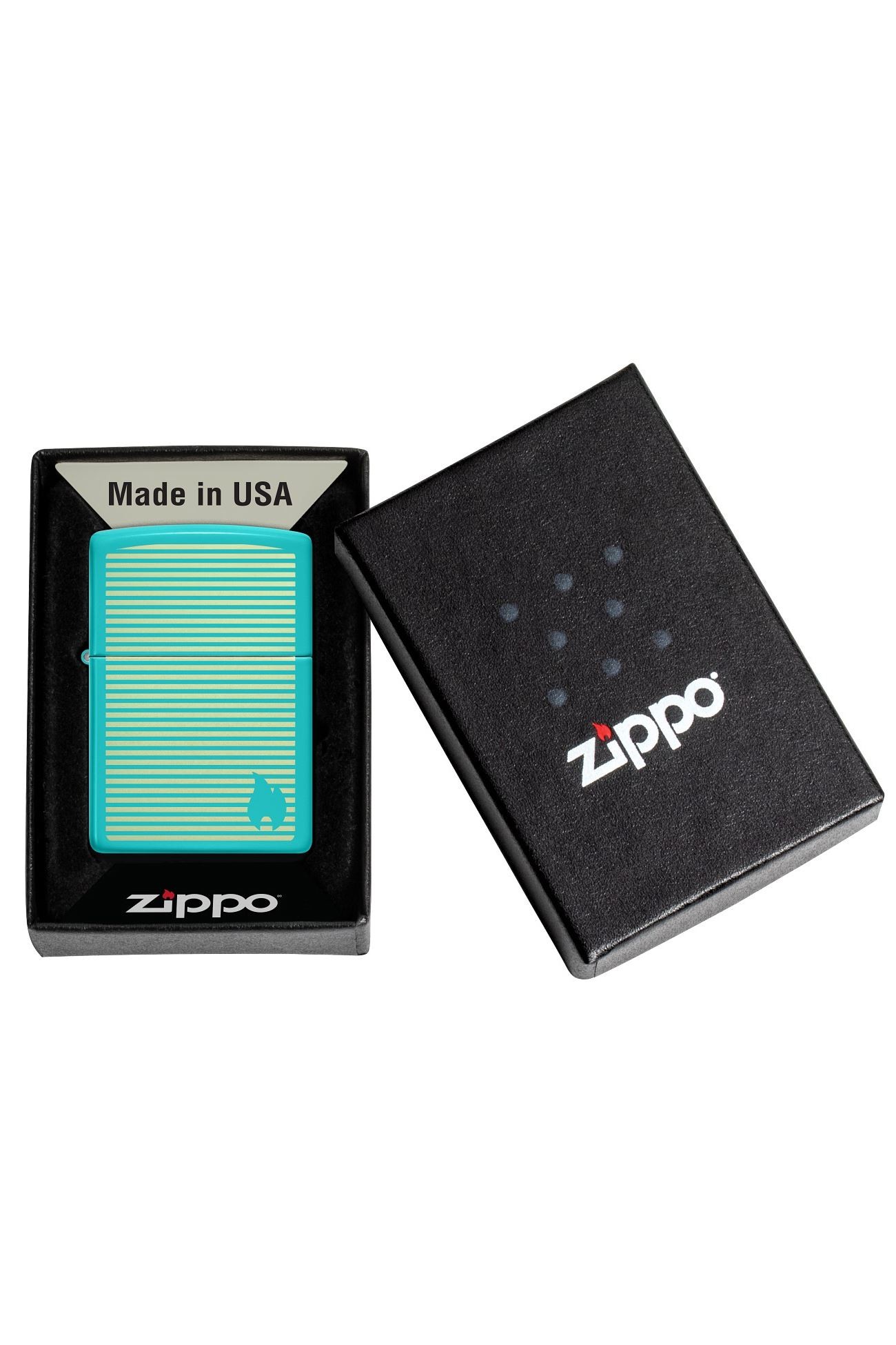 Zippo Çakmak Turkuaz Lazer işlemeli Alev Dizayn 48151-096769