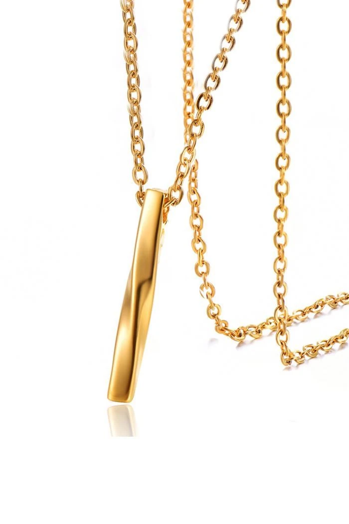 Chavin Gold Kıvrık Çubuk Kadın Çelik Kolye eb81srx