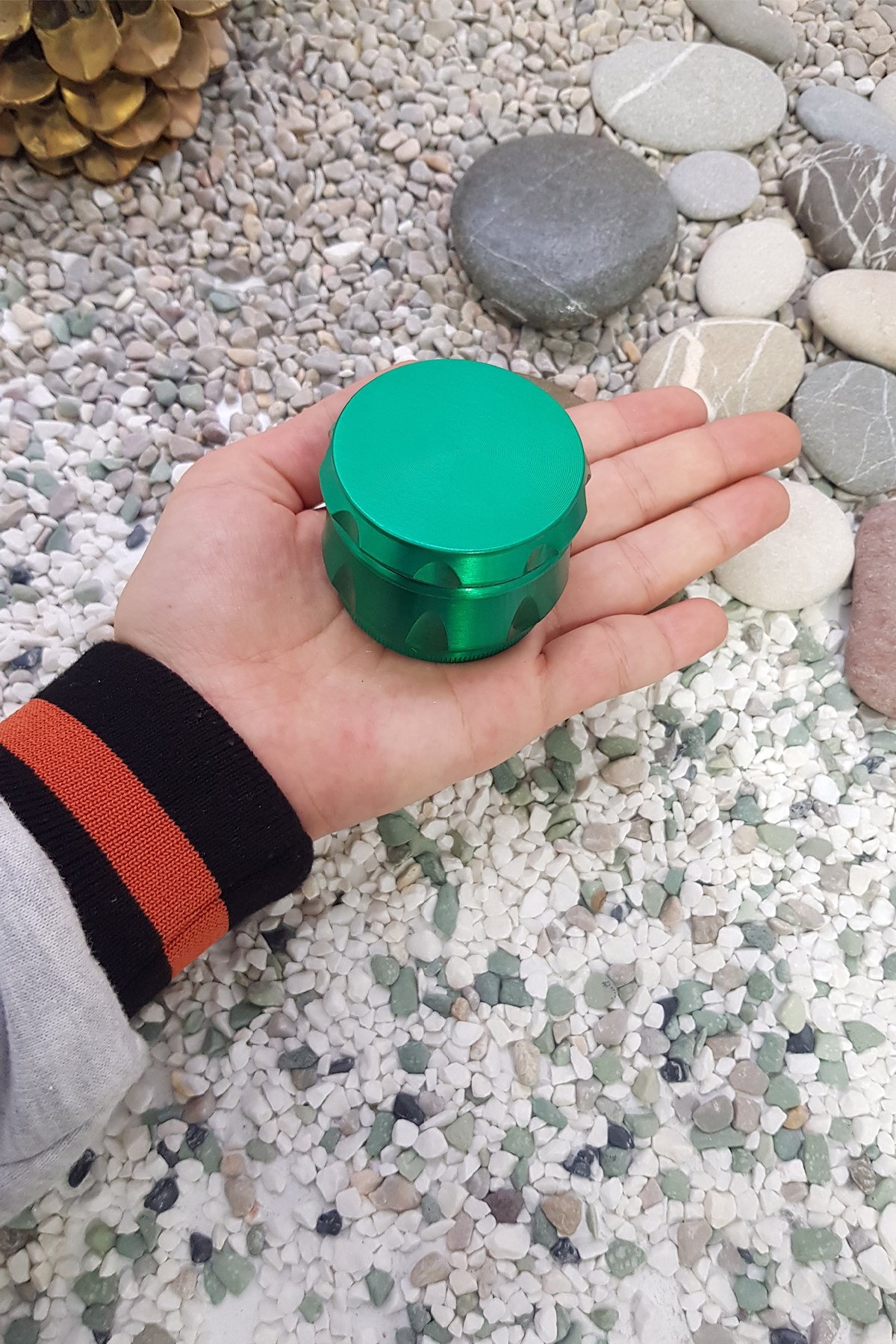 Yeşil 55 mm. Tütün Baharat Herbal Öğütücüsü Parçalayıcı pz39ys