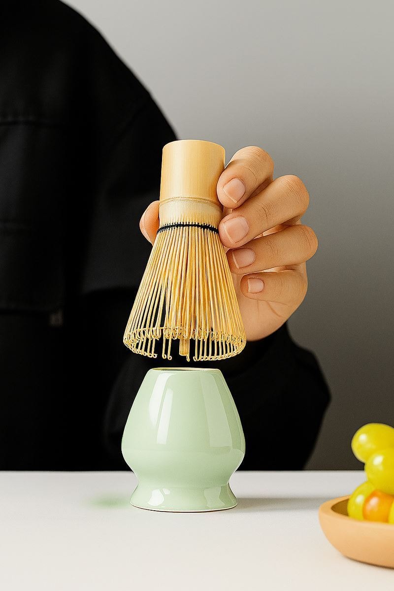 Seramik Matcha Çayı Fırça Bamboo Whisk Tutucu Köpürtücü Tutacağı cin580
