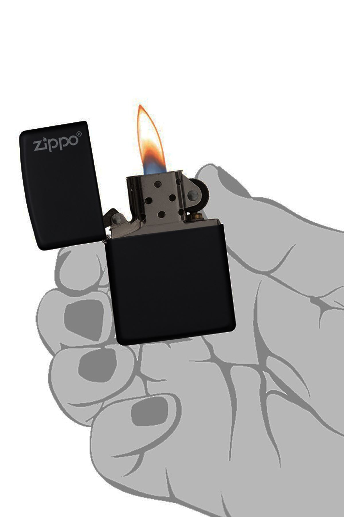 Zippo Çakmak Mat Siyah Hediyelik Kutu Benzin Taş Set du10sy