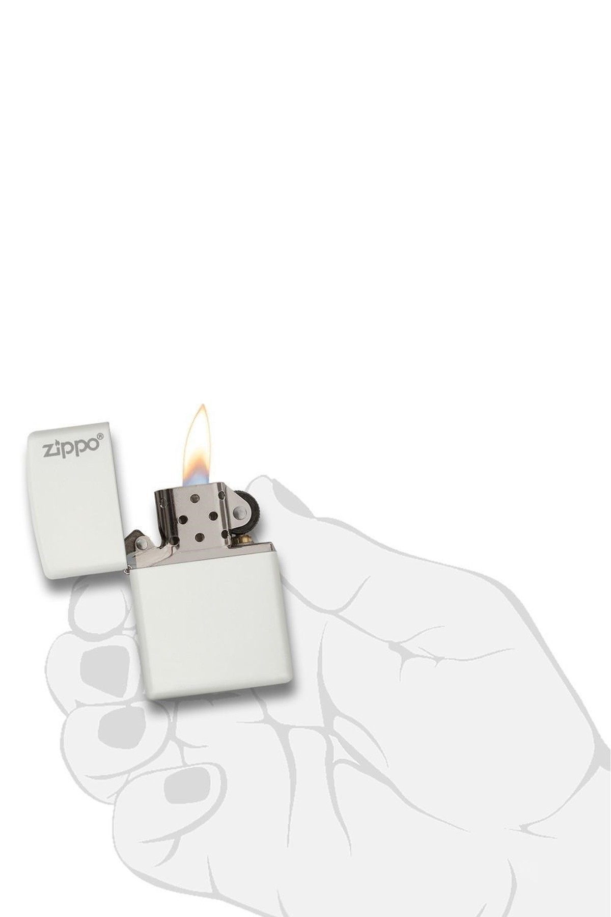 Zippo Çakmak White Beyaz Zippo Logo 214zl-000022