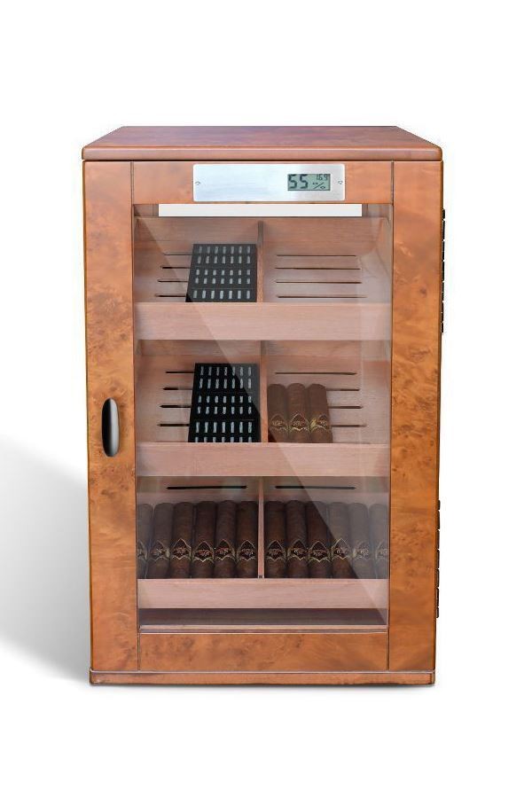 Falconetti Sedir Ağacı 3 Katlı Camlı Kahverengi Özel Humidor Puro Kutusu rd11