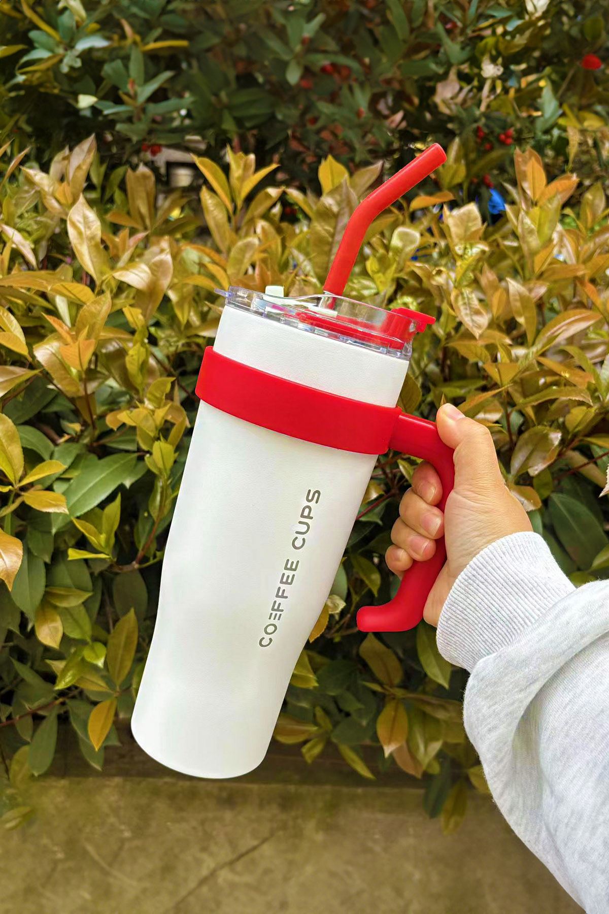 304 L Çelik 1,2 L Beyaz Pipetli Kamp Piknik Termos cin909by