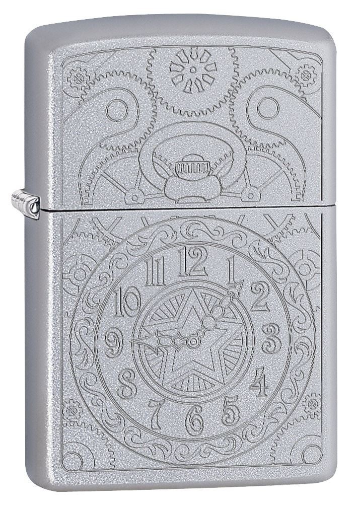 Zippo Çakmak Satin Chrome Clock Gadget Design Saat Tasarım 29699-065007