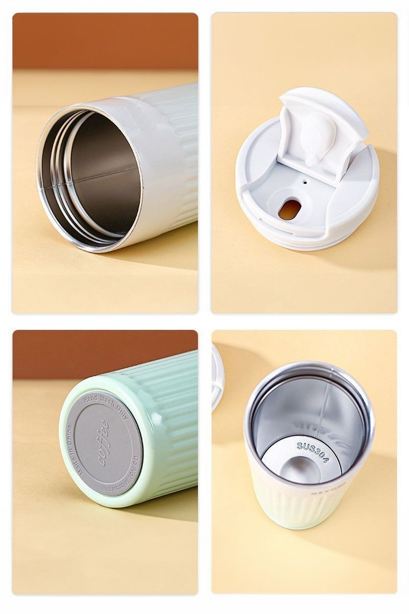 304 L Çelik 500 ml. Yeşil Beyaz Degrade El Termos Mug cin917ys