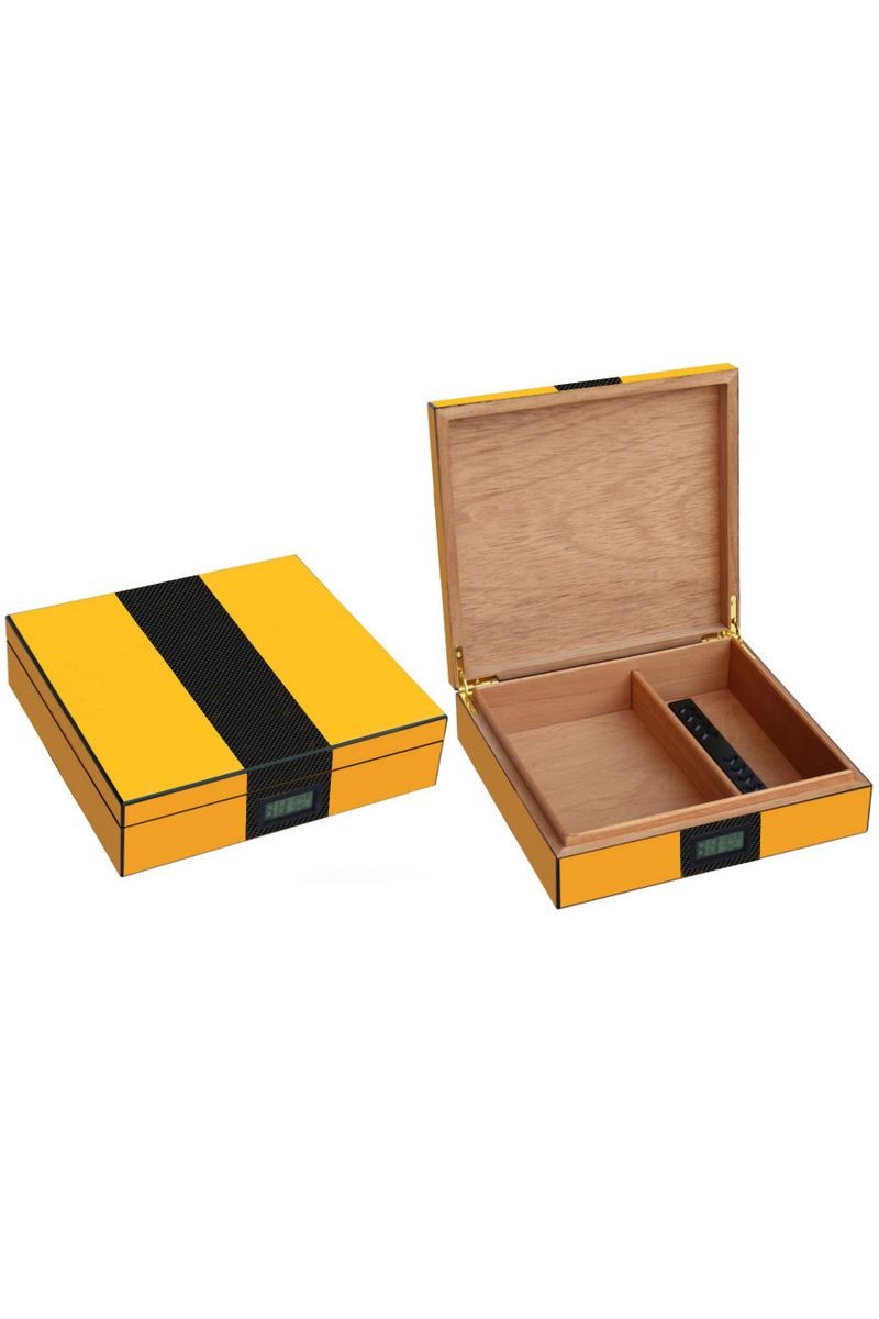 Falconetti Sarı Karbon Fiber Humidor Puro Kutusu rc60