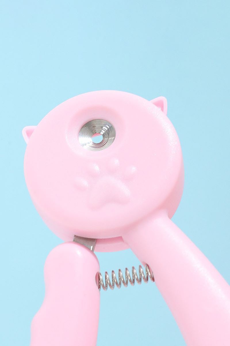 Çelik Pembe Emniyetli Hazneli Kedi Tırnak Makası ve Törpü Set cin823pm