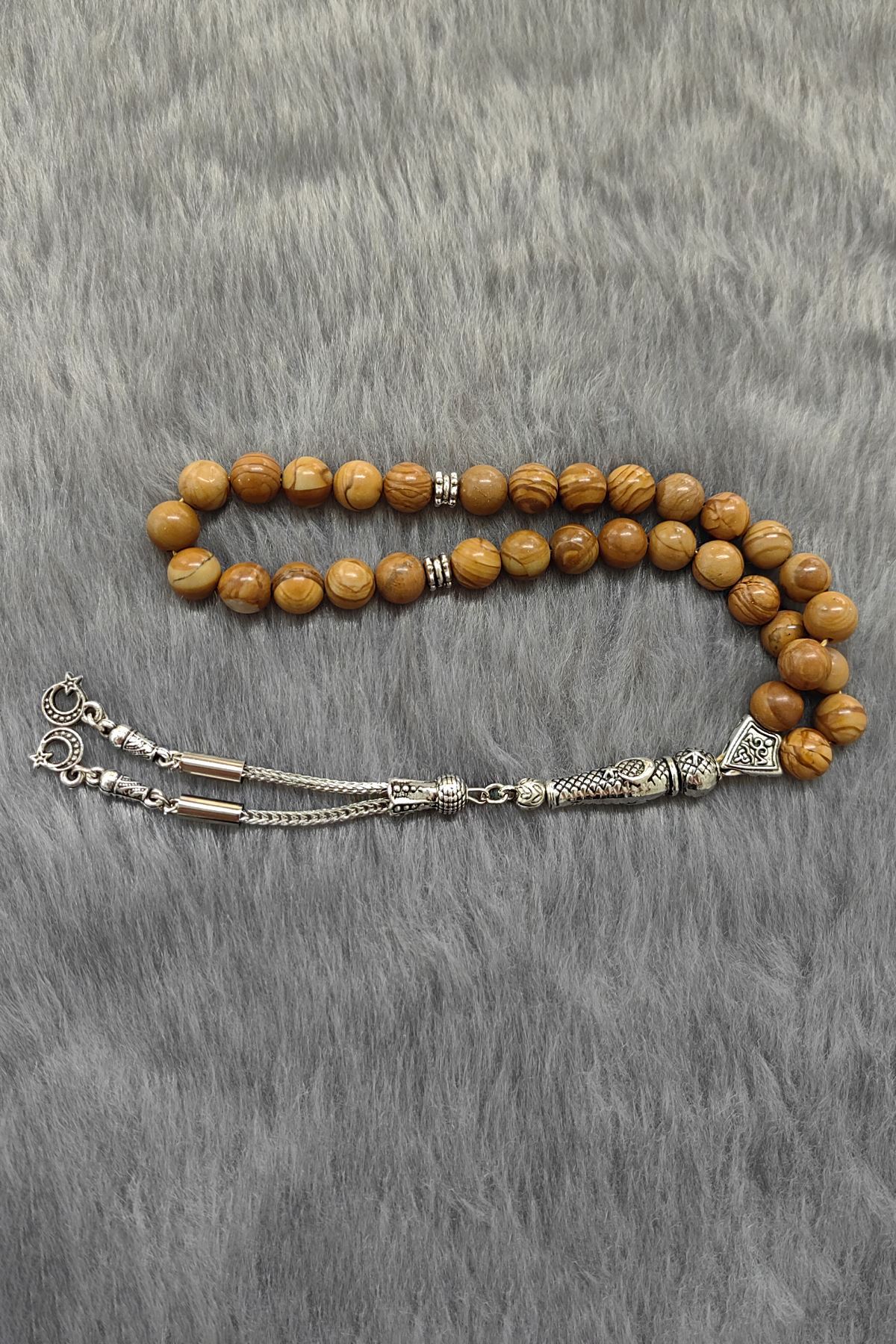 Chavin Kahverengi 8 mm. Jasper Taşlı Doğaltaş Tespih ev87