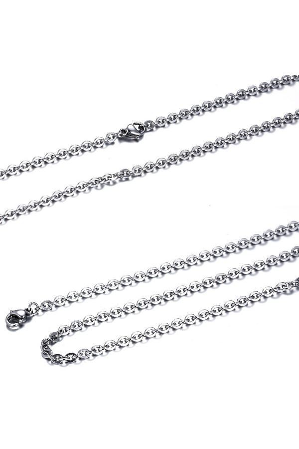 Chavin 4 mm Gri Uzun 75 cm. Erkek Çelik Zincir dr38-4