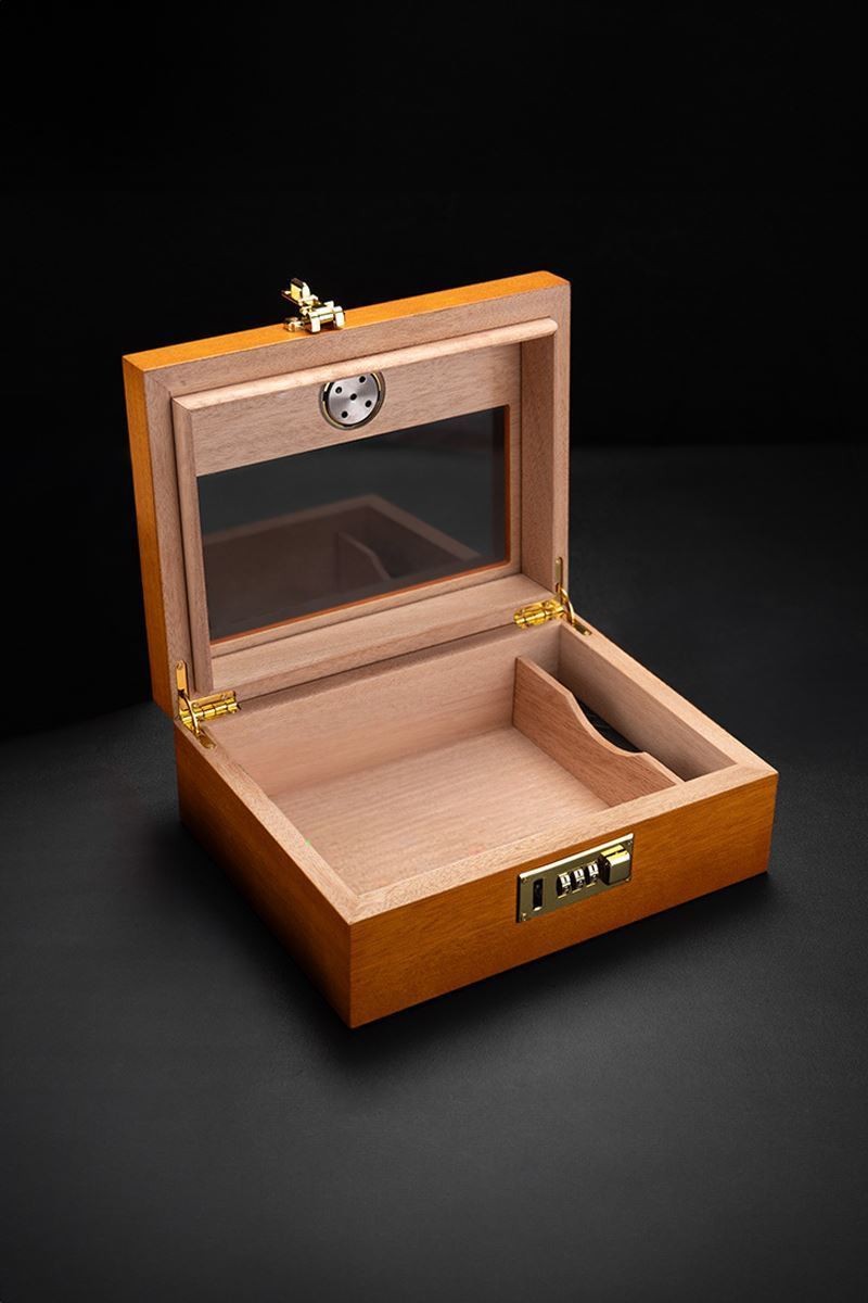 Falconetti Kahverengi Camlı Humidor Şifreli Puro Kutusu rd29khv