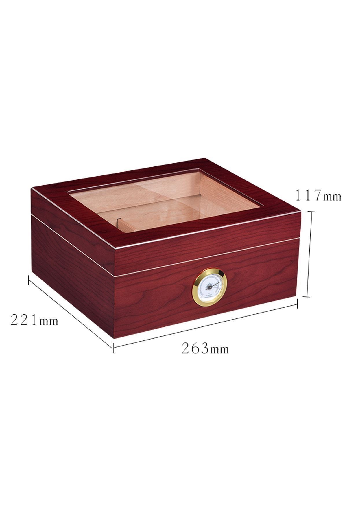 Falconetti Kırmızı Camlı Humidor Puro Kutusu rb95khv