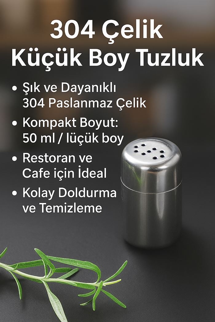 50 Adet Çelik Küçük Boy Kafe Lokanta Restoran için Tuzluk cin979-50