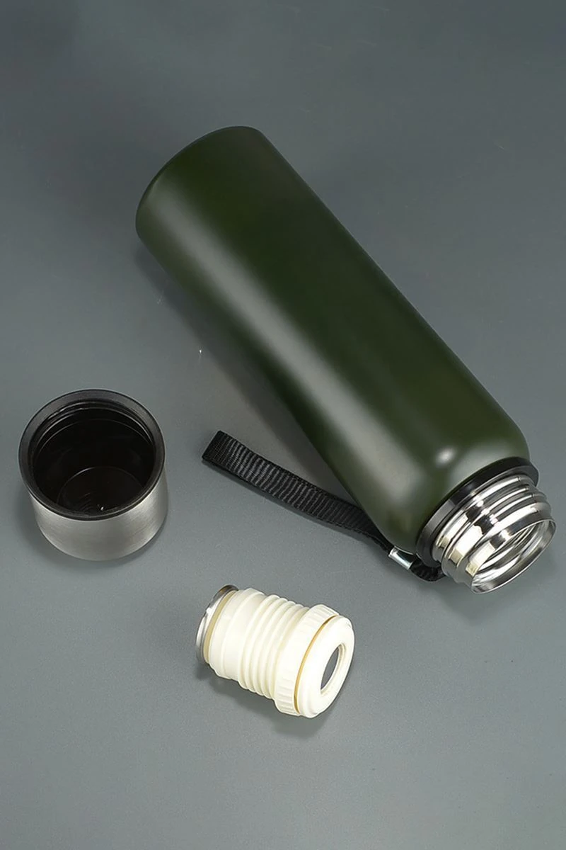 304 L Çelik 1000 ml Yeşil Kamp Piknik Termos 24 Saat Sıcak Soğuk cin492ys