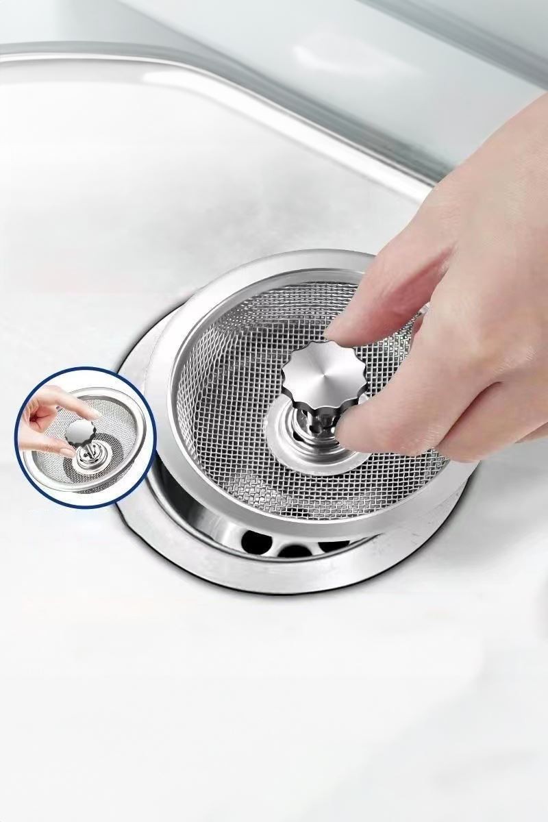 Çelik Mutfak Lavabo Atık Yemek Süzgeci 8,3 cm çap Gider Tıpası mt202