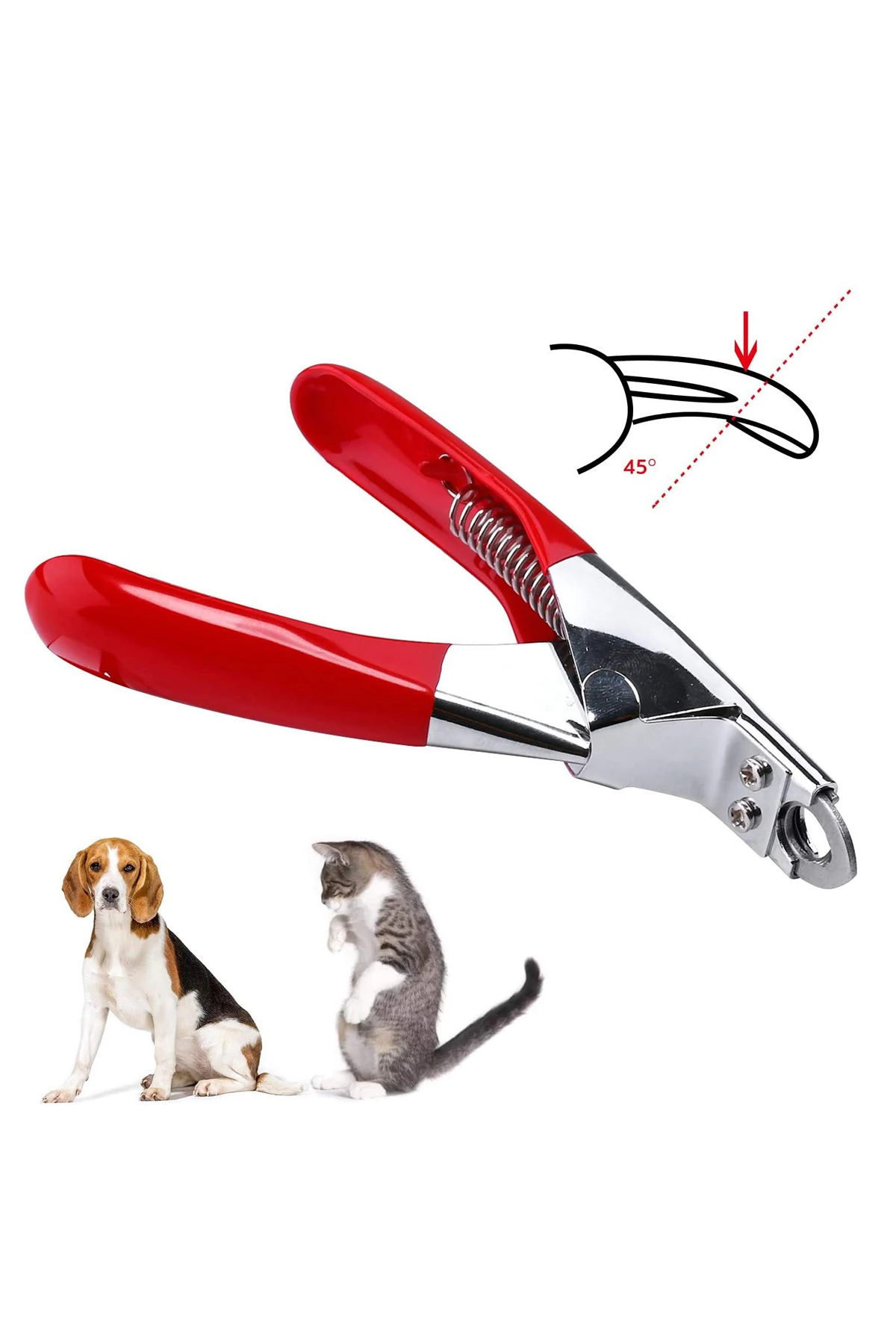 WF Komple Çelik Kırmızı Kedi Köpek Tırnak Makası cin311kr