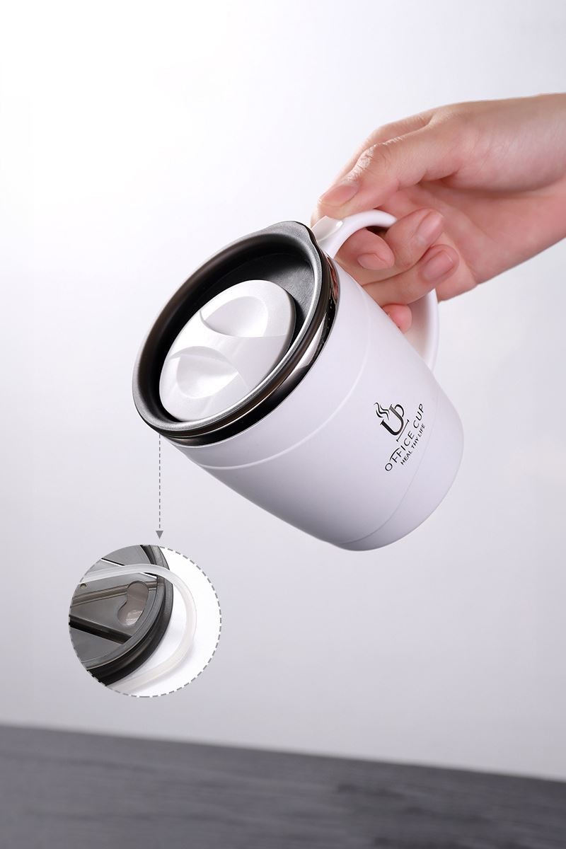 304 L Çelik Beyaz Sıcak Soğuk 500 ml Kahve El Termos Kupa Mug cin558by