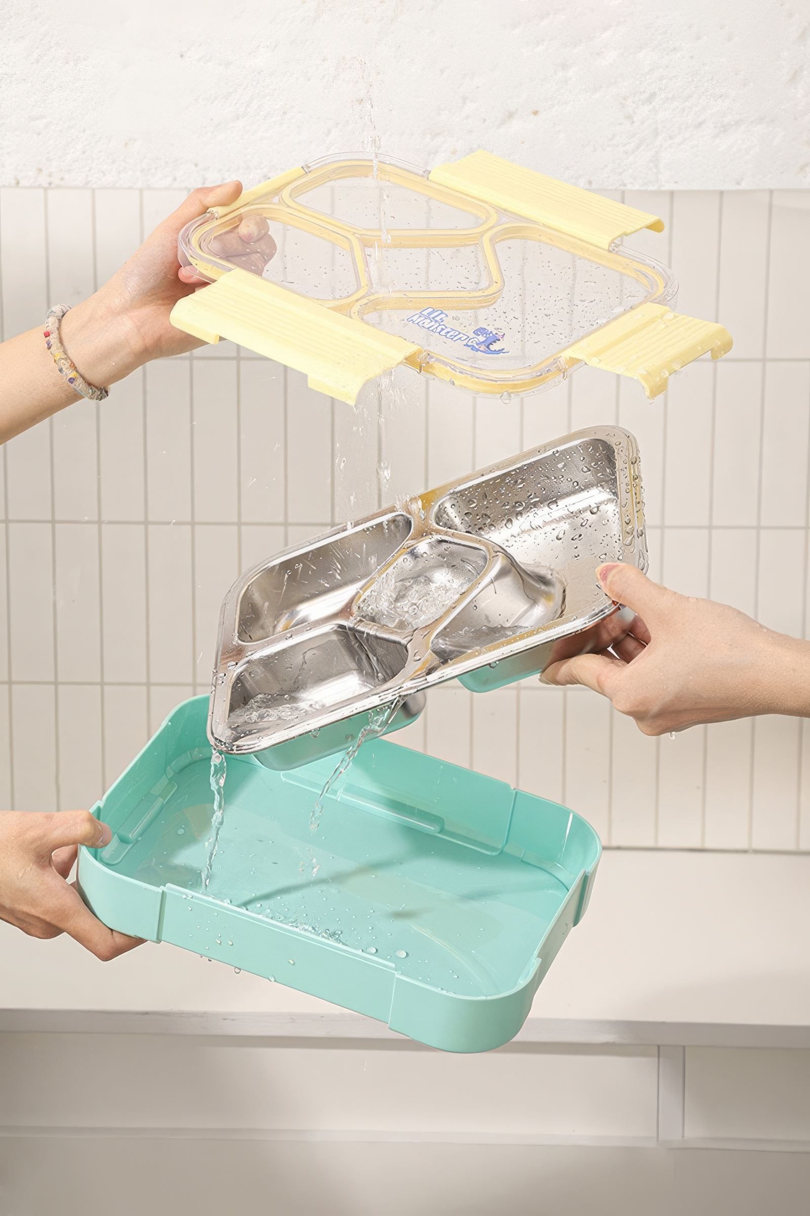 304 Çelik 1020 ml 4 Bölmeli öğrenci Ofis Yemek Mama Kabı Sefertası mt181ysx