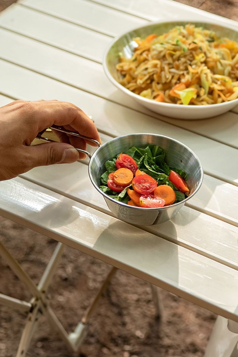 Çelik 275 ml Katlanır Kulp Ölçekli Kamp Ve Piknik Kasesi mt102