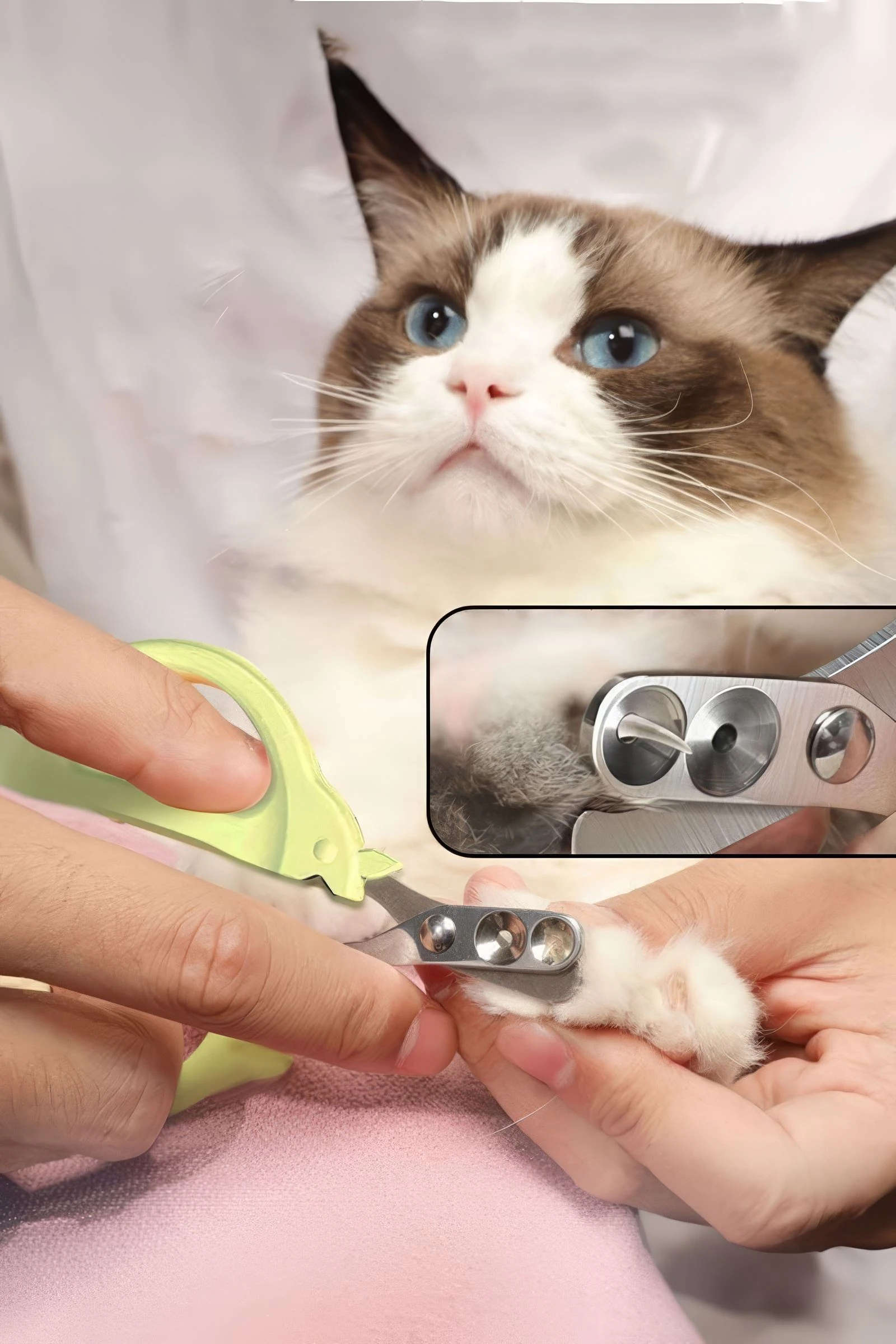 Çelik Uçlu Çift Delikli Yeşil Kedi Tırnak Makası cin821ys