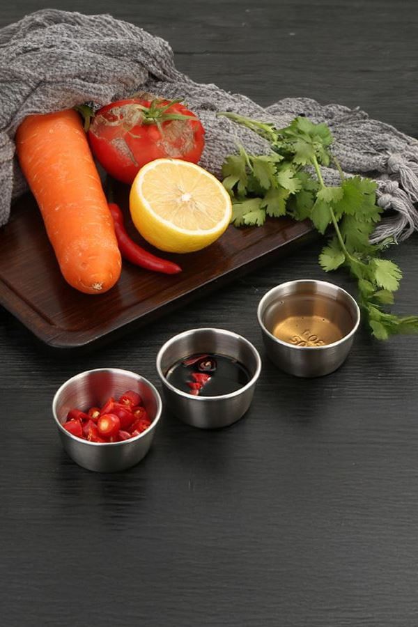 3 Adet 304 Çelik 50 ml Mini Sosluk Kahvaltılık Ketçap Mayonez Sos Kabı mt164by-3