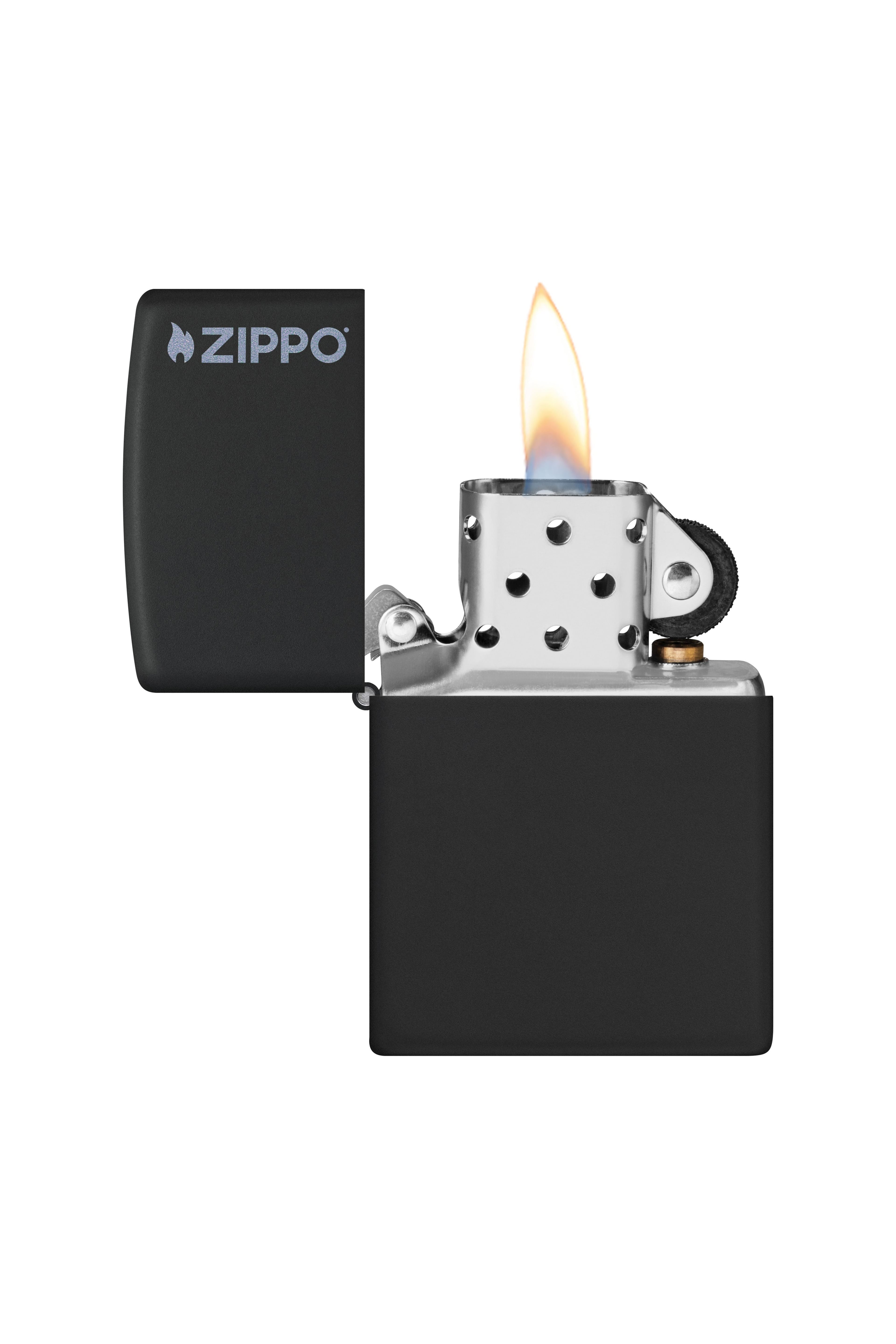Zippo Çakmak Mat Siyah Hediyelik Kutu Benzin Taş Set du10sy