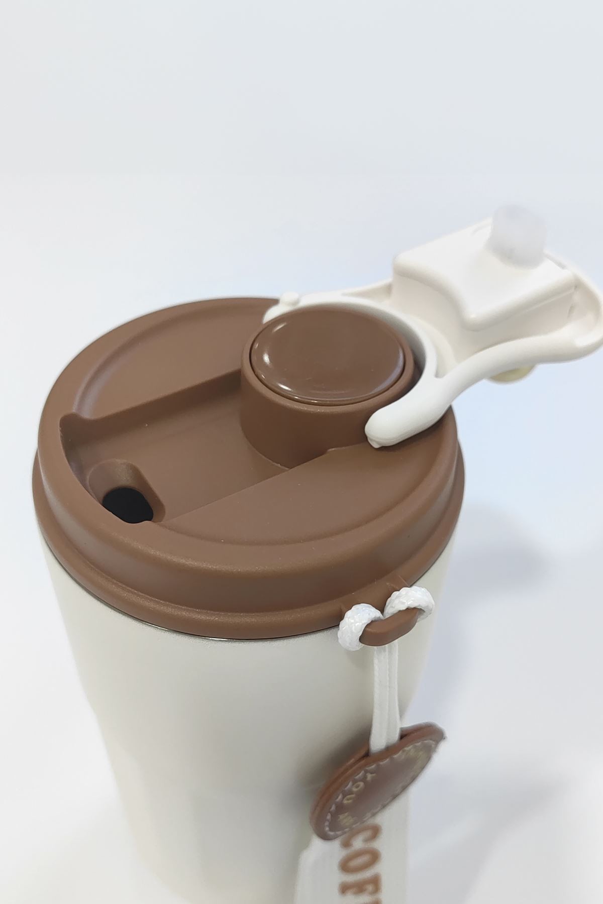 316 L Çelik Sarı 420 ml Kahve El Termos Mug cin486sr