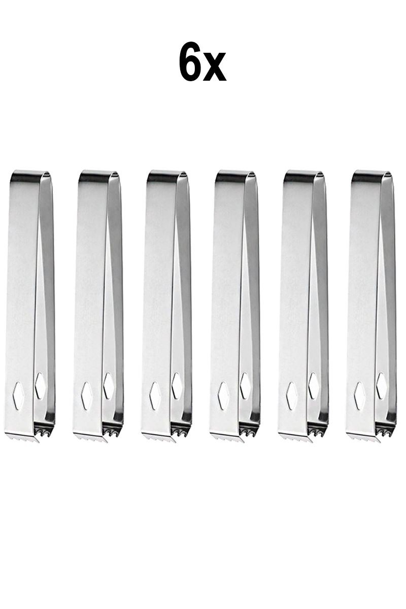 6 Adet Çelik 16,2 cm Buz Ve Şeker Maşası mt128by-6