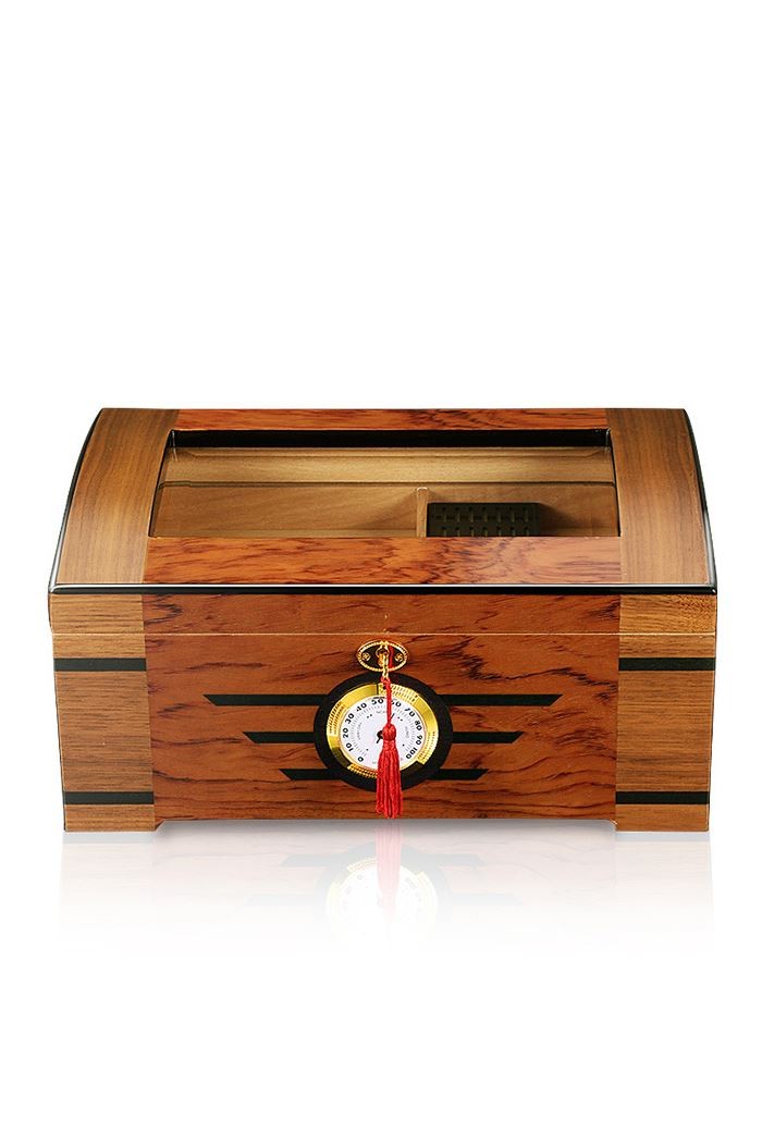 İtalyan Sediri 2 Katlı Camlı Özel Humidor Puro Kutusu ht82