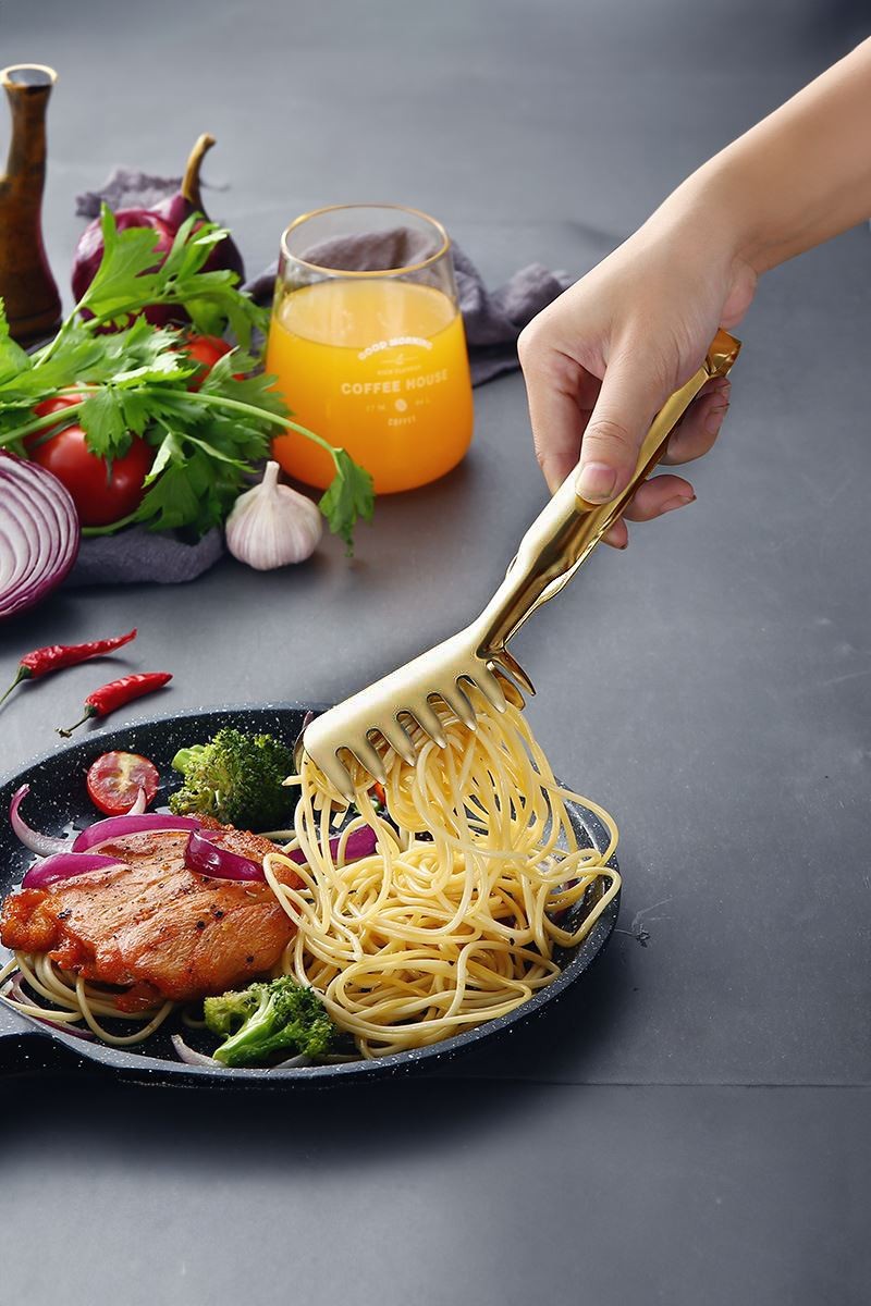 Çelik Gold Taraklı Mutfak Salata Makarna Spagetti Maşası Maşa cin623sr