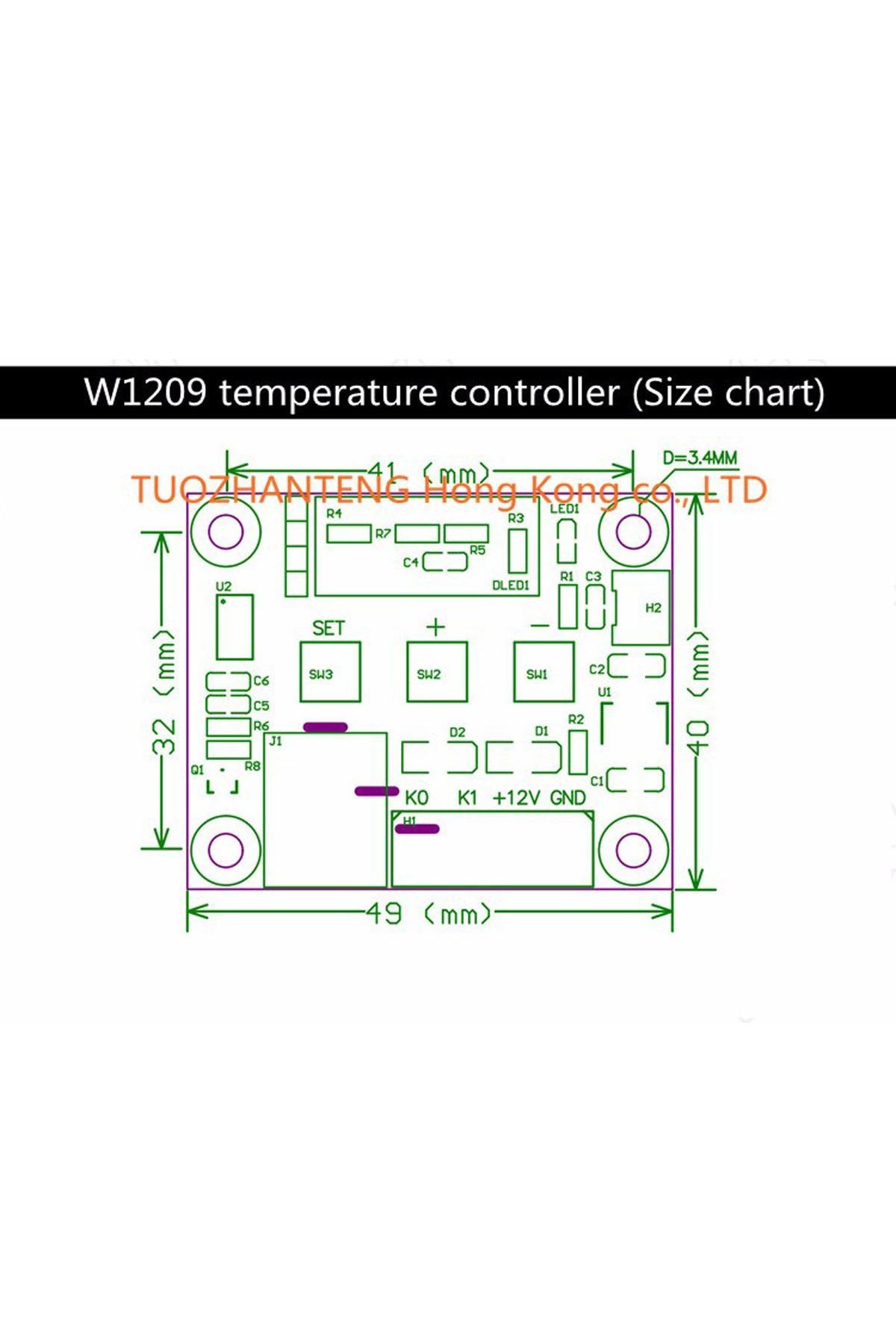 Dijital Termostat 12v Akvaryum Kuluçka Buzdolabı Termostat thr205