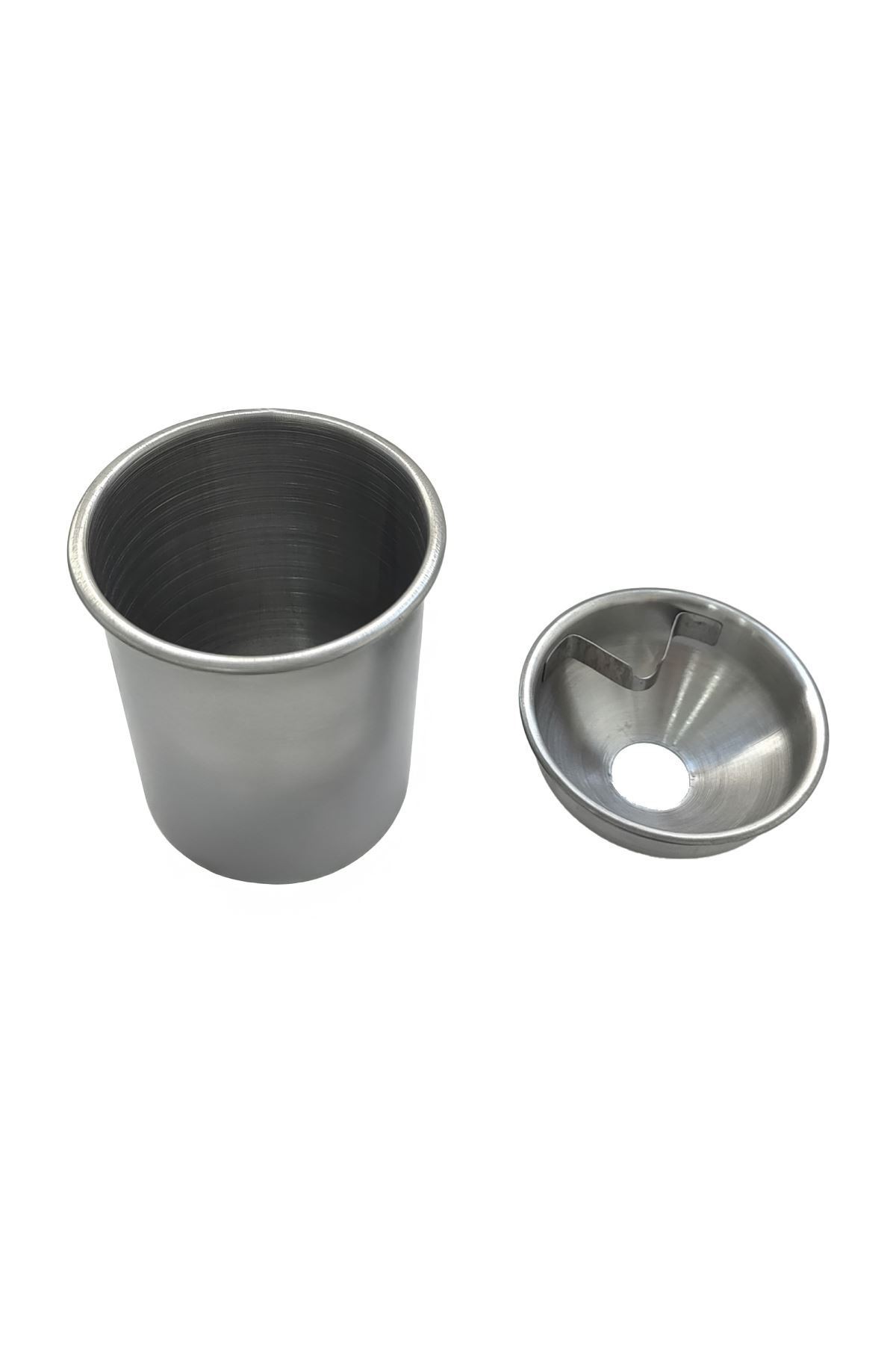 Çelik 10 cm. Kafe Restaurant Kapaklı Yuvarlak Kül Tablası Küllük cin899gr