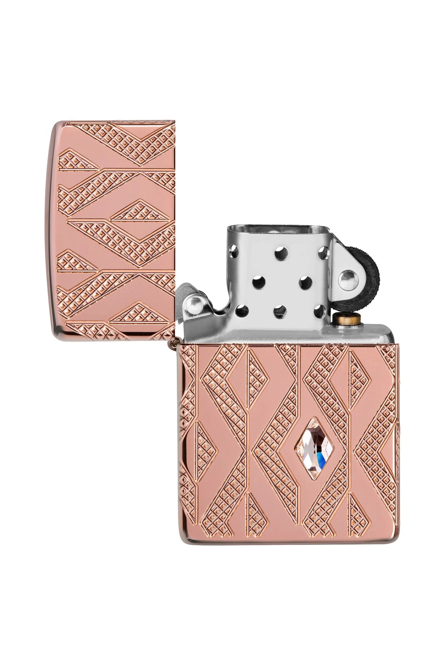 Zippo Çakmak 4 Taraflı Taşlı Geometric Diamond Pattern Design 49702-09