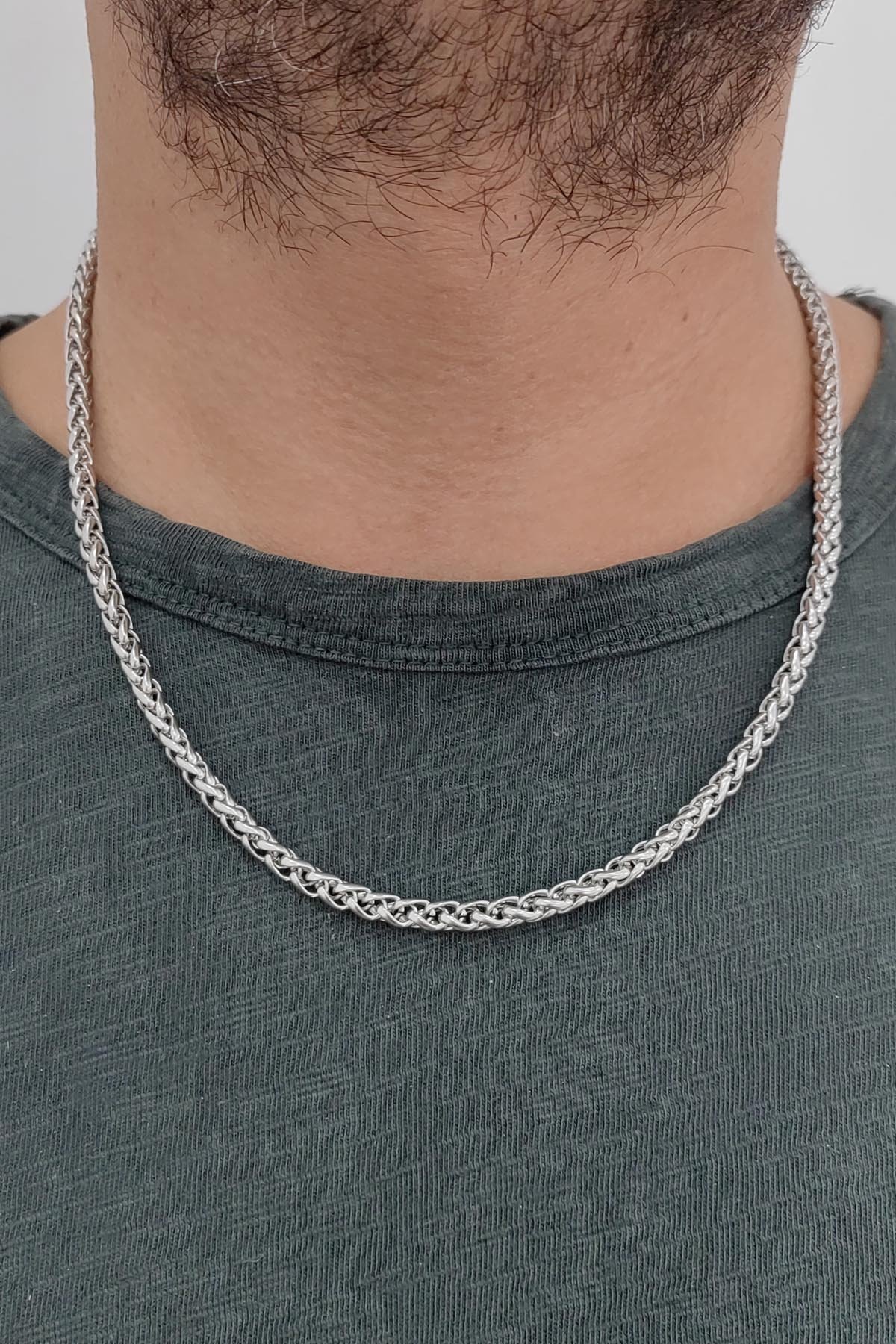 Chavin 50 cm. 5 mm. Burgu Çelik Erkek Zincir Kolye dg34-5