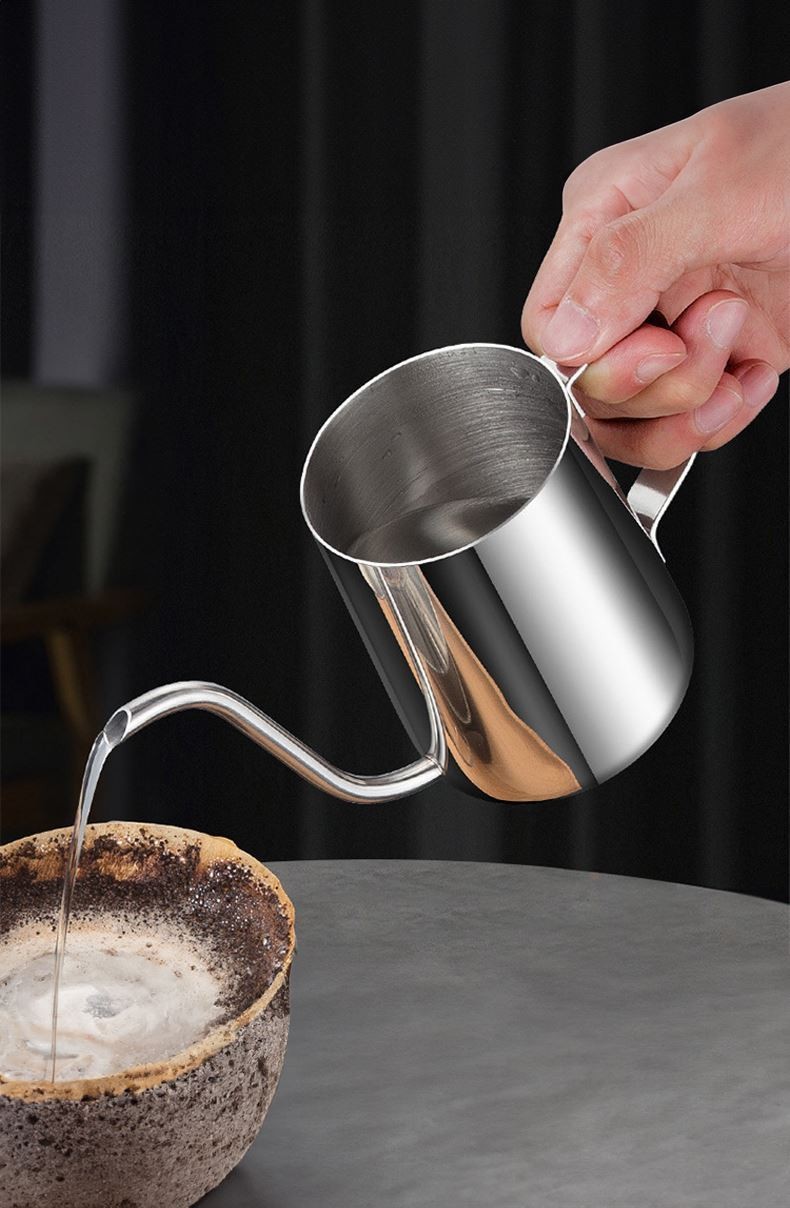 Çelik Ölçekli 350 ml 7 Cup Kahve Demleme ibriği Espresso Sıcak Su ibriği mt116