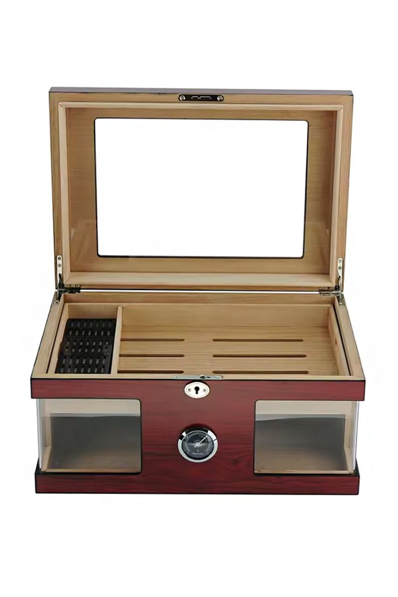 Falconetti İtalyan Sediri 2 Katlı Camlı Özel Humidor Puro Kutusu rd27kr