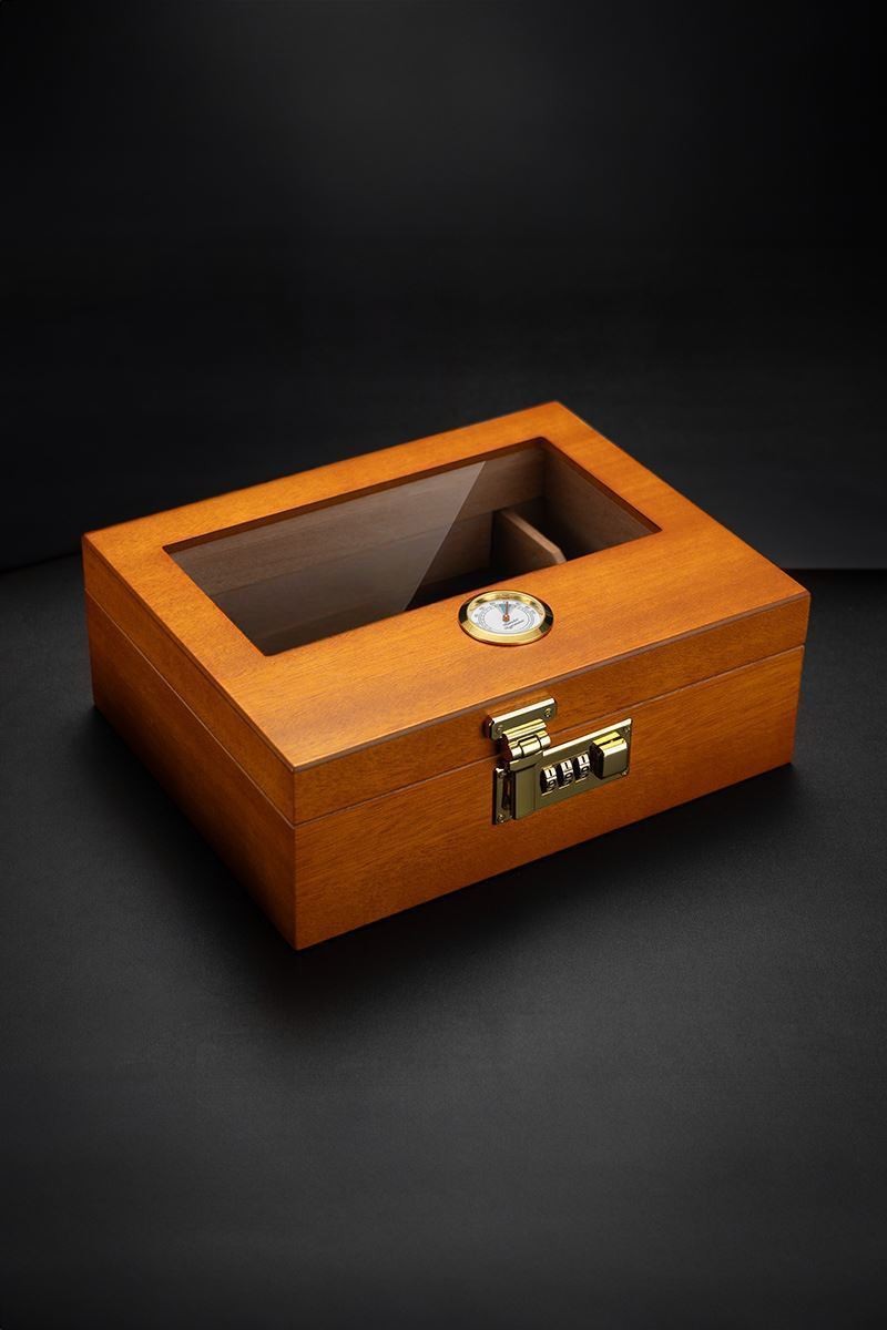 Falconetti Kahverengi Camlı Humidor Şifreli Puro Kutusu rd29khv