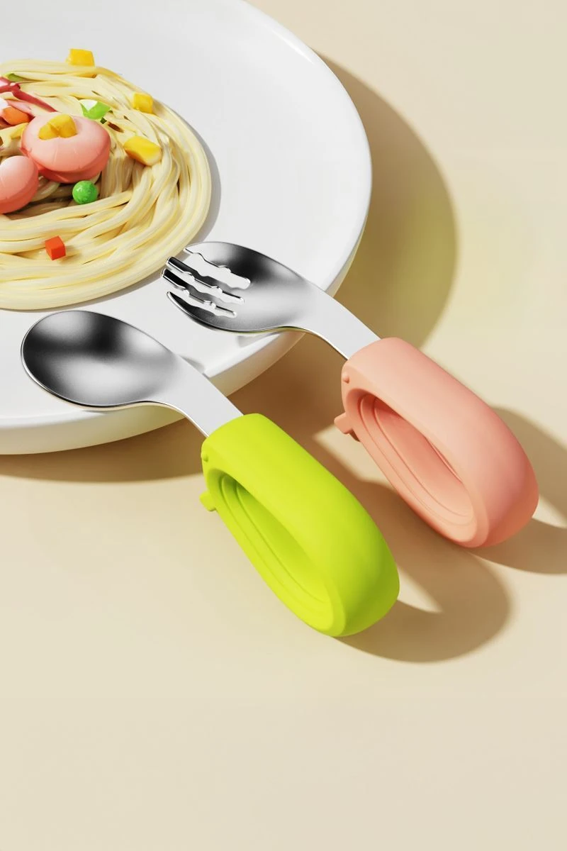 304 Çelik Bebek Çocuk Kaşık ve Çatal Seti cin769